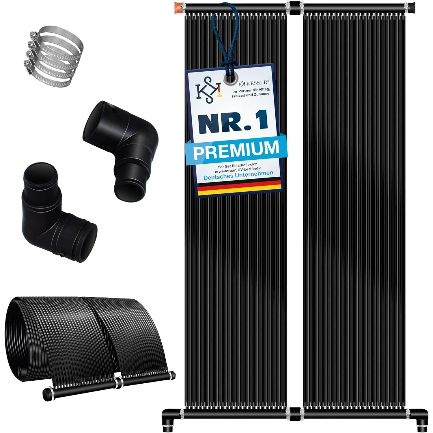 KESSER® Solarkollektor Poolheizung 500x70 cm, Pool Zubehör, Wärmepumpe Pool, Solar Poolheizer für Pools bis 20.000L, Po…