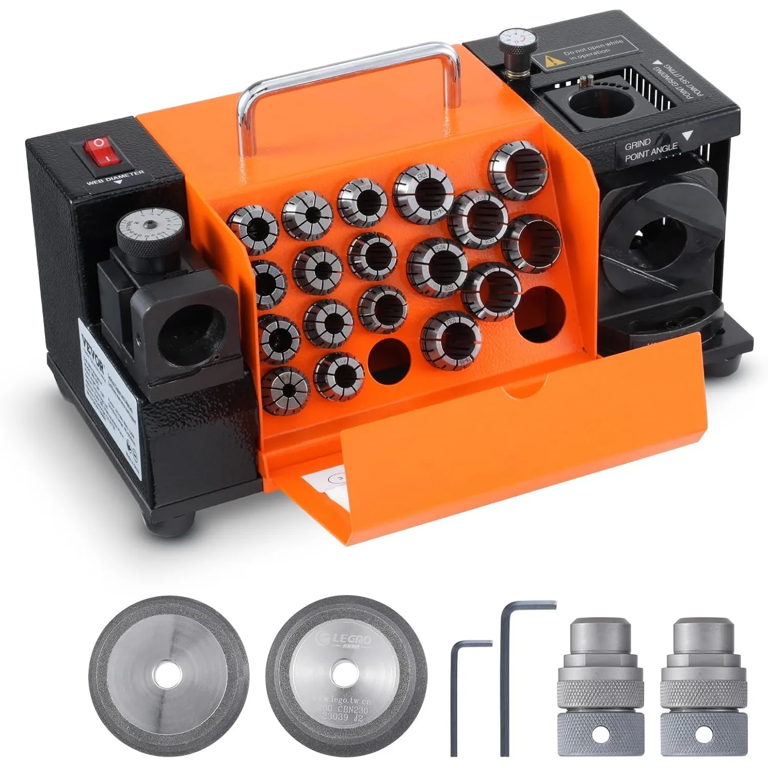 VEVOR Bohrerschleifer Schärfmaschine, 3-20 mm Bohrerspitzer Bohrerschleifmaschine, 95°-135° Spitzenwinkel verstellbarer…