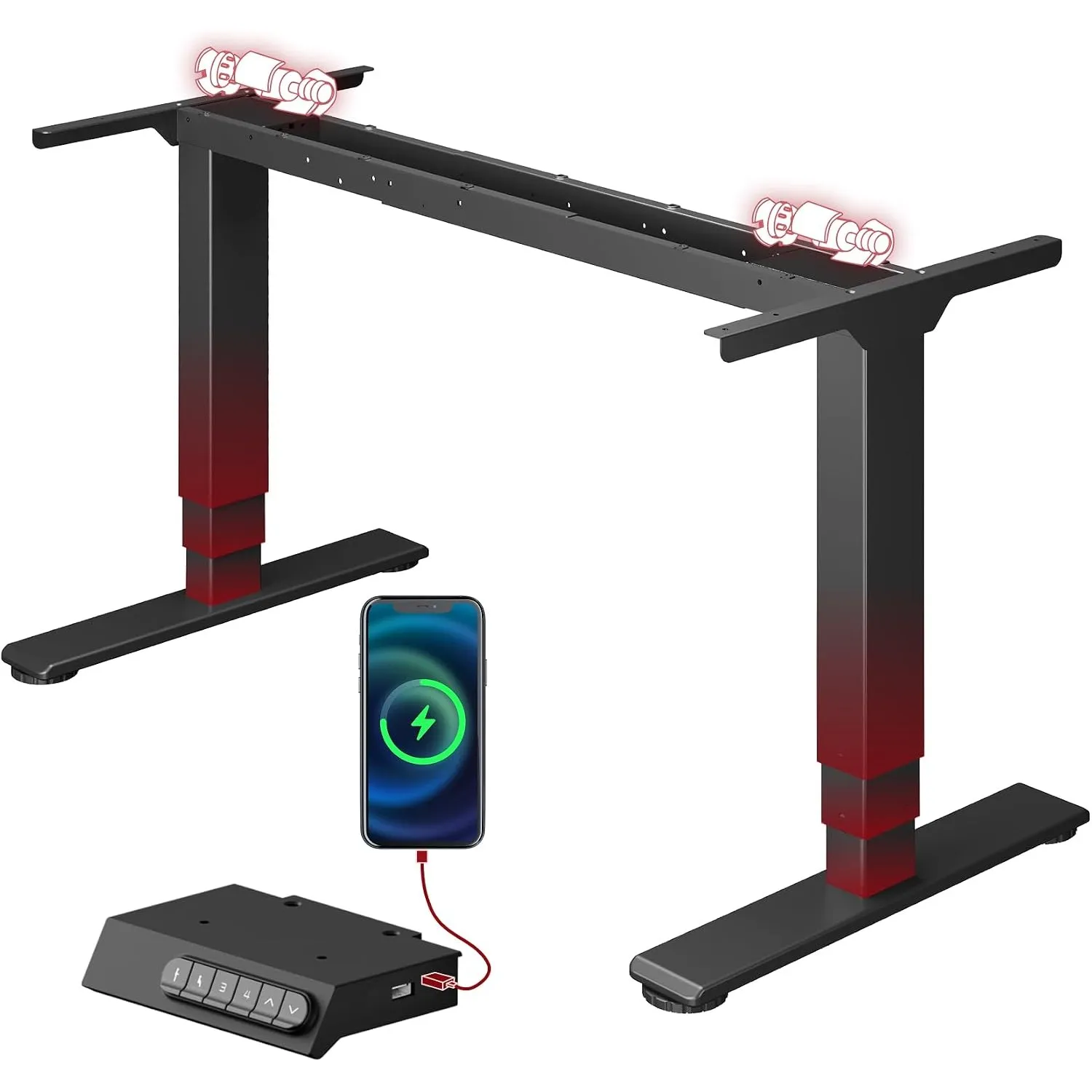 SANODESK Höhenverstellbarer Schreibtisch Gestell Elektrisch mit Dualmotor