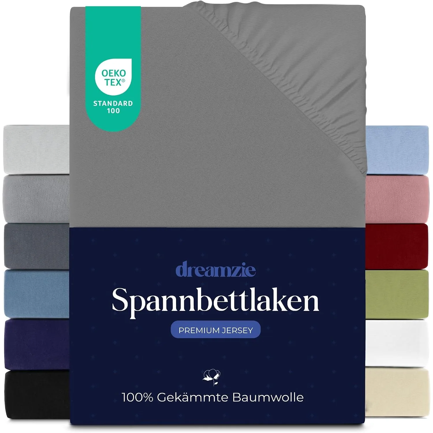 Dreamzie - Spannbettlaken - 120x200cm - 100% Gekämmte Baumwolle - Jersey