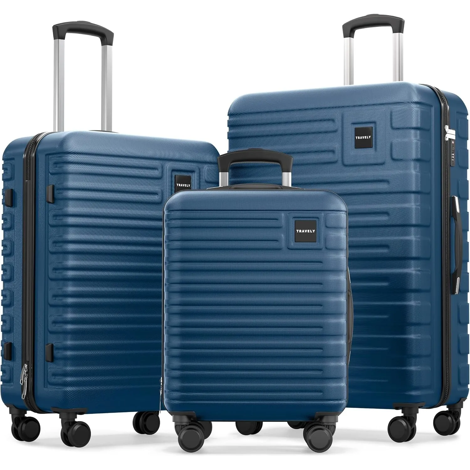 Travely Polycarbonat Koffer Set 77cm, 67cm, Handgepäck Koffer in einem Set, Sehr robuste Reisekoffer mit sanften Rollen…