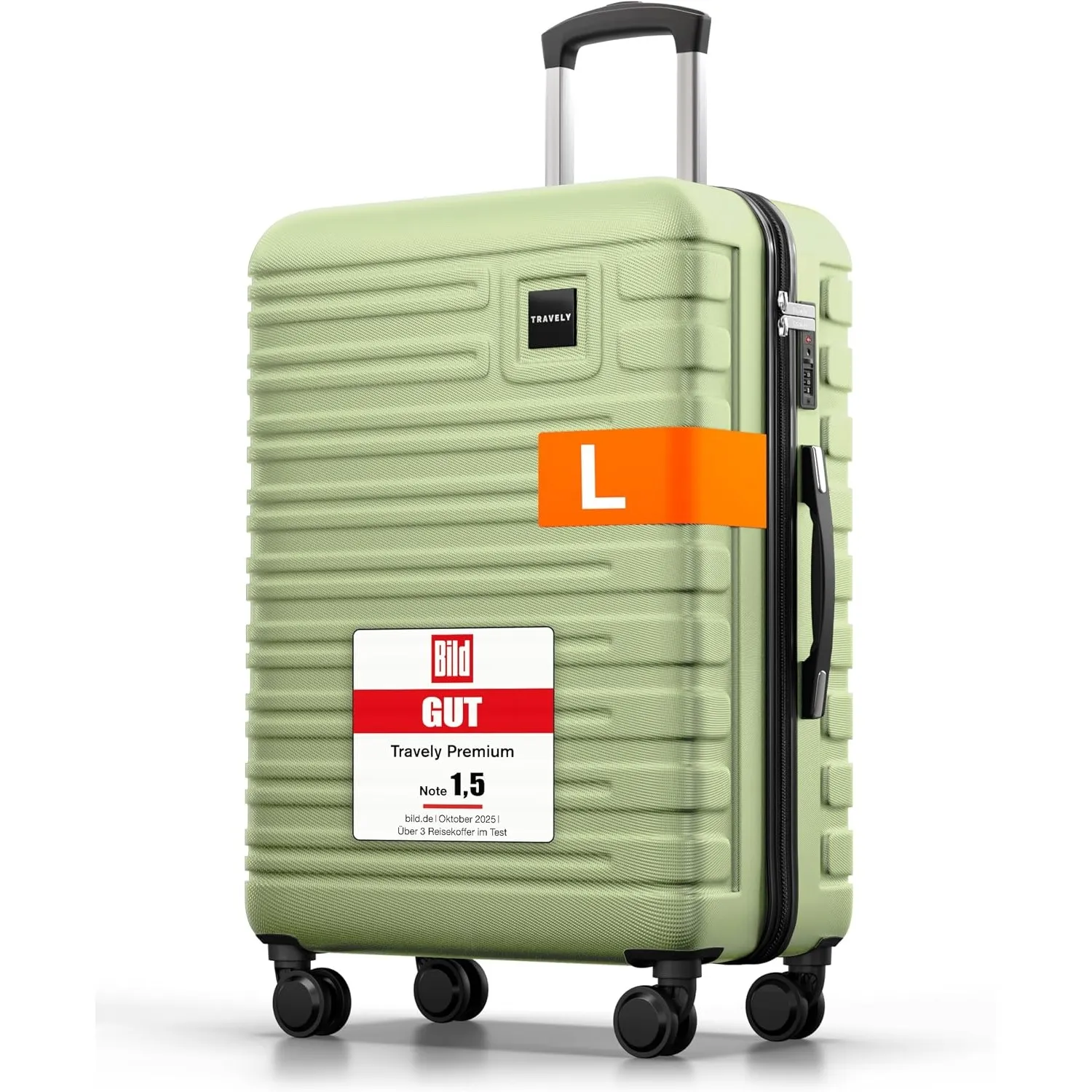 Travely Polycarbonat Koffer Groß 67cm L - 60L Innenvolumen - sehr robuster Hartschalenkoffer mit sanften Rollen & TSA S…