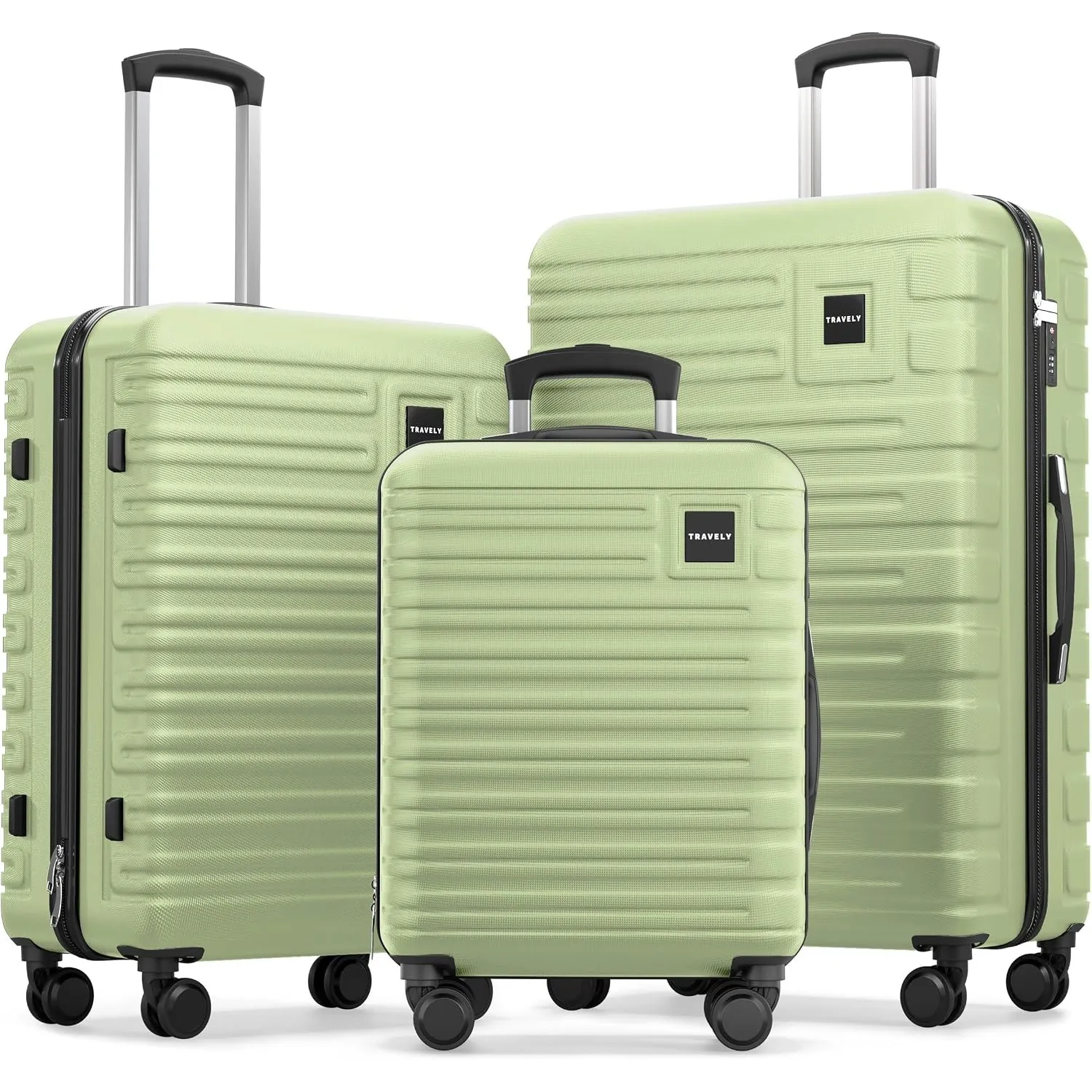 Travely Polycarbonat Koffer Set 77cm, 67cm, Handgepäck Koffer in einem Set, Sehr robuste Reisekoffer mit sanften Rollen…