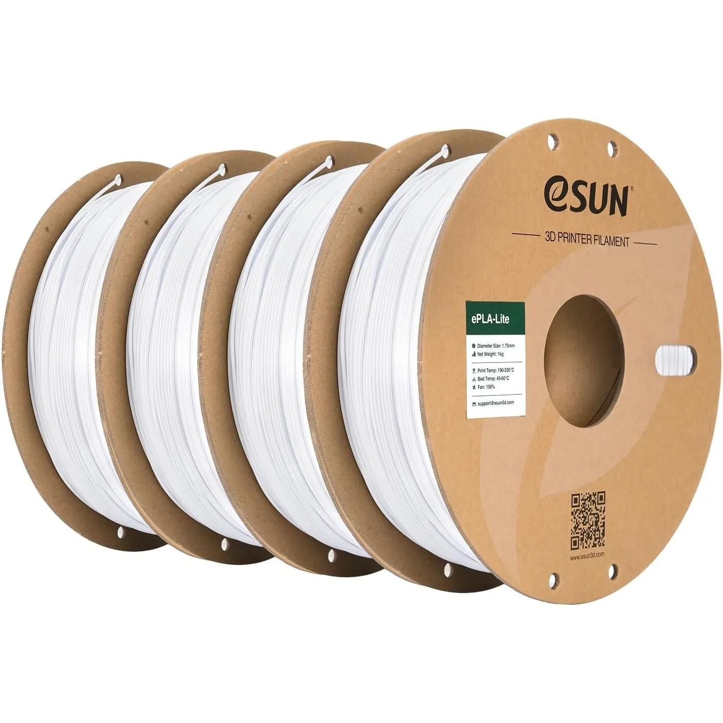 eSUN PLA Filament 1.75mm, Modifiziertes 3D Drucker Filament PLA, Maßgenauigkeit +/- 0.03mm, 1KG pro Spule, 4 Spulen 3D …