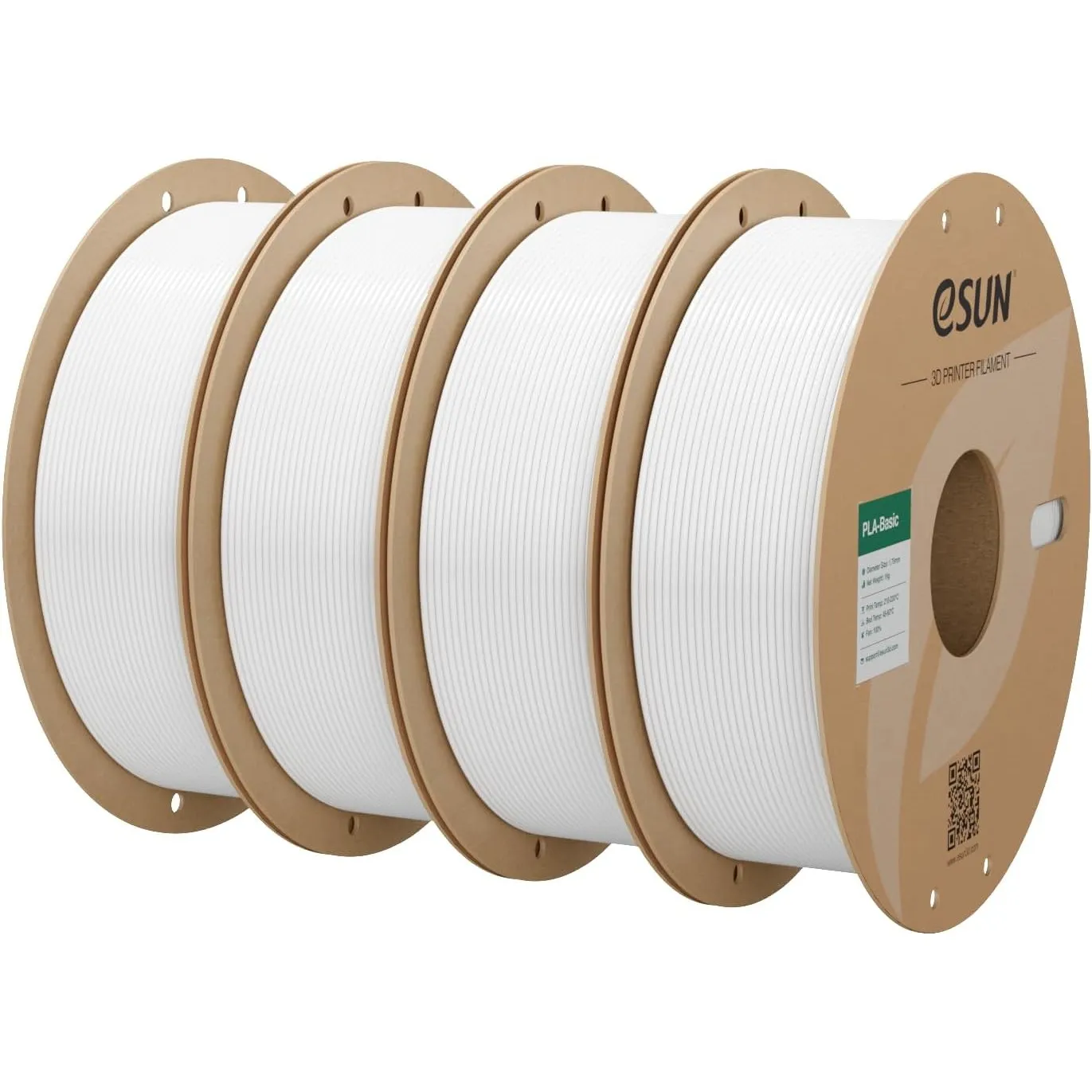 eSUN PLA Basic Filament 1.75mm, Kaltes Weiß, 4KG