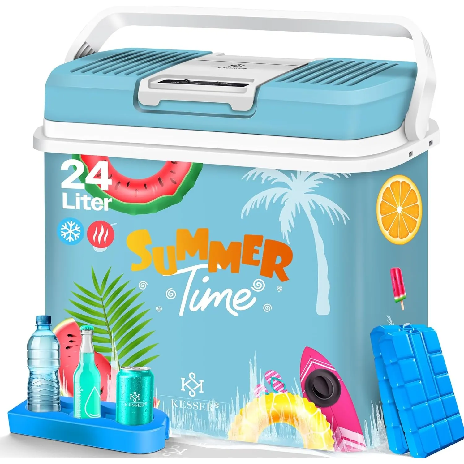 KESSER® 24 Liter Kühlbox | KÜHLT und WÄRMT | Thermo-Elektrische Kühlbox 12 Volt und 230 Volt | Thermobox für Auto, Boot…