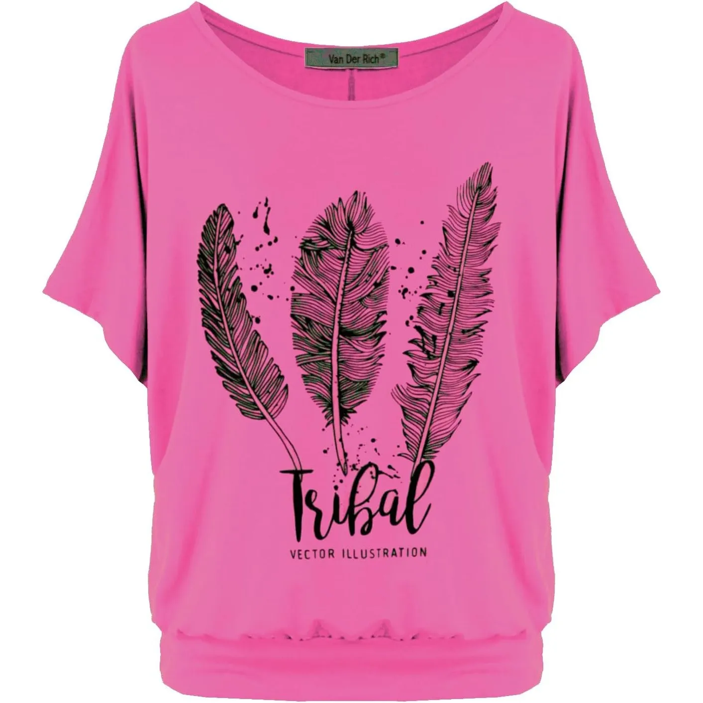 Van Der Rich ® - Oversize T-Shirt mit Fledermausärme - Damen