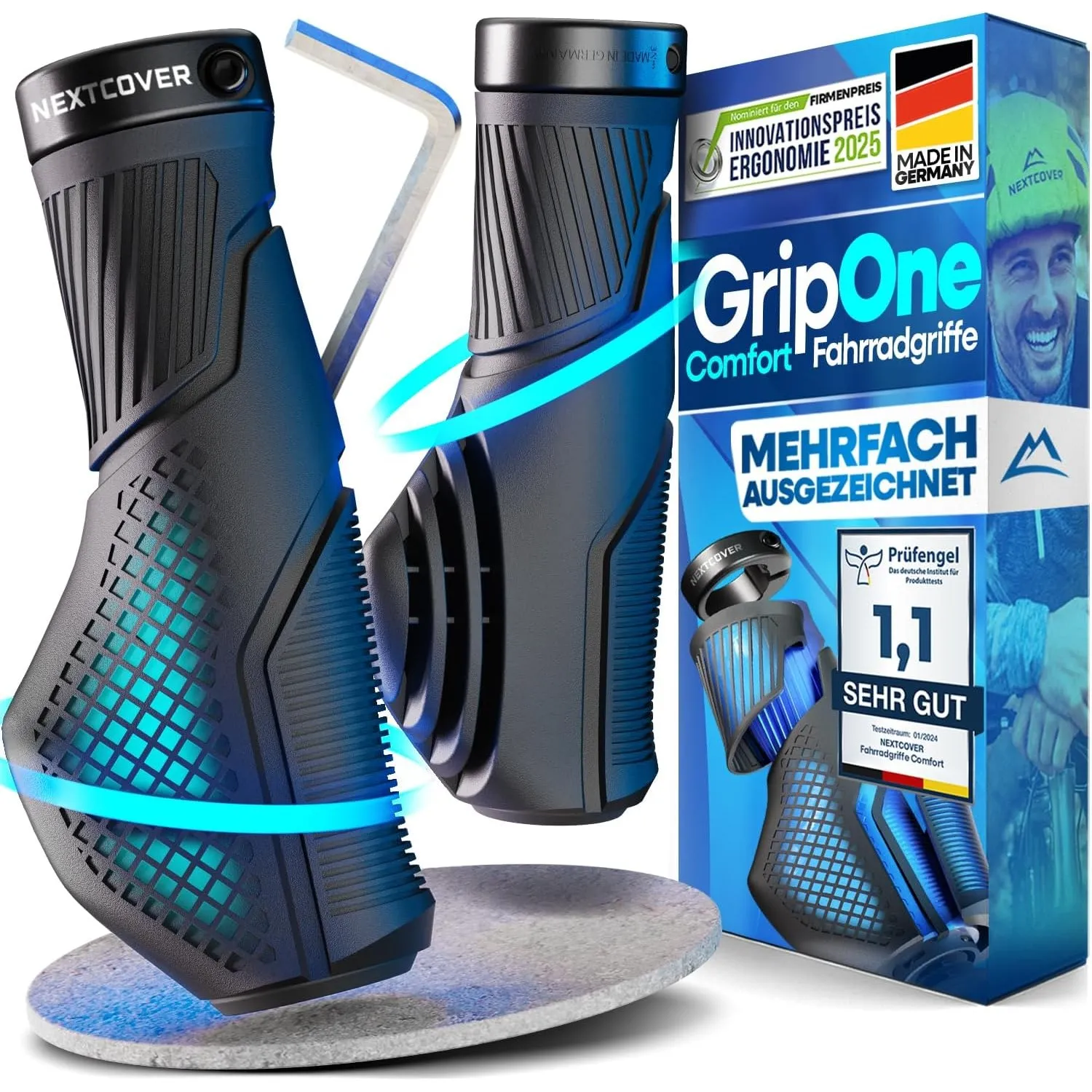 NEXTCOVER® Fahrradgriffe ergonomisch mit [Comfort-Grip-Technologie] I Universal Fahrrad- & MTB Griffe I Griffe Fahrrad …
