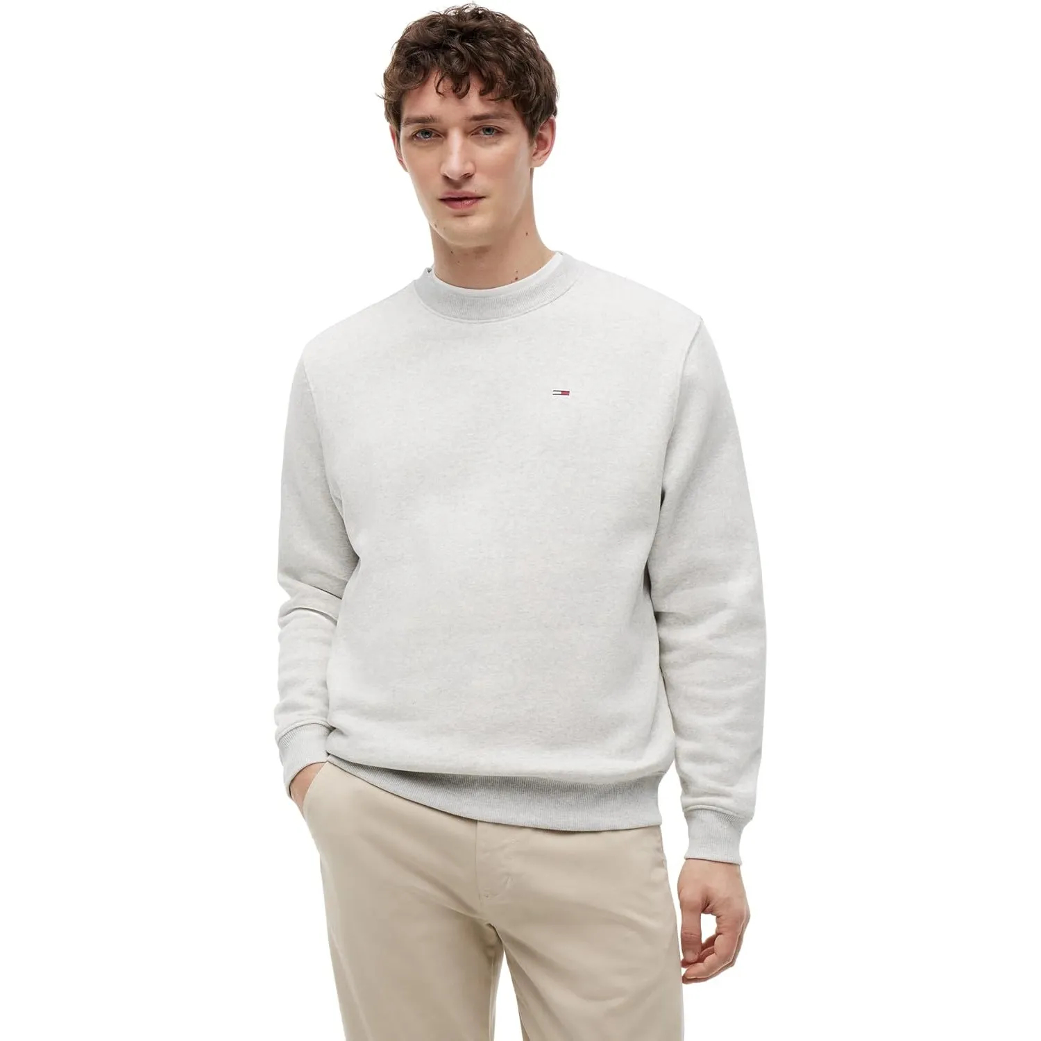 Tommy Jeans Herren Sweatshirt Regular Fit Flag Fleece Rundhalsausschnitt