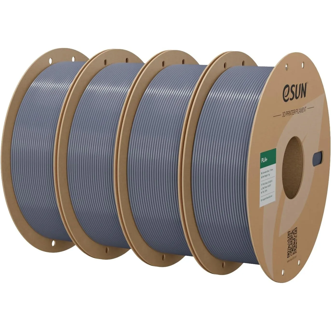 eSUN PLA+ Filament 1.75mm, Grau, 4KG