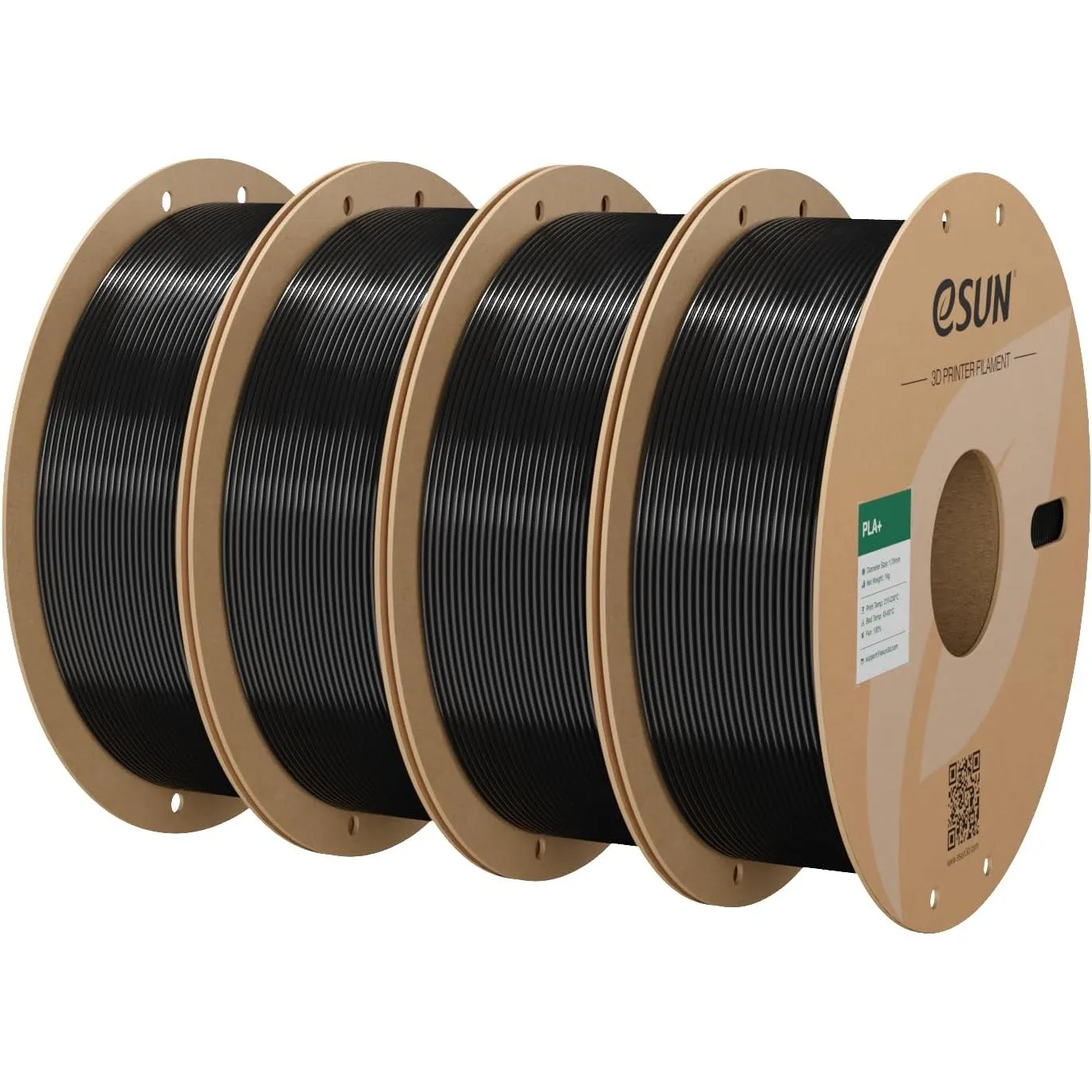 eSUN PLA+ Filament 1.75mm, 3D Drucker Filament PLA Plus, Maßgenauigkeit +/- 0.03mm, 1KG pro Spule, 4 Spulen 3D Druck Fi…