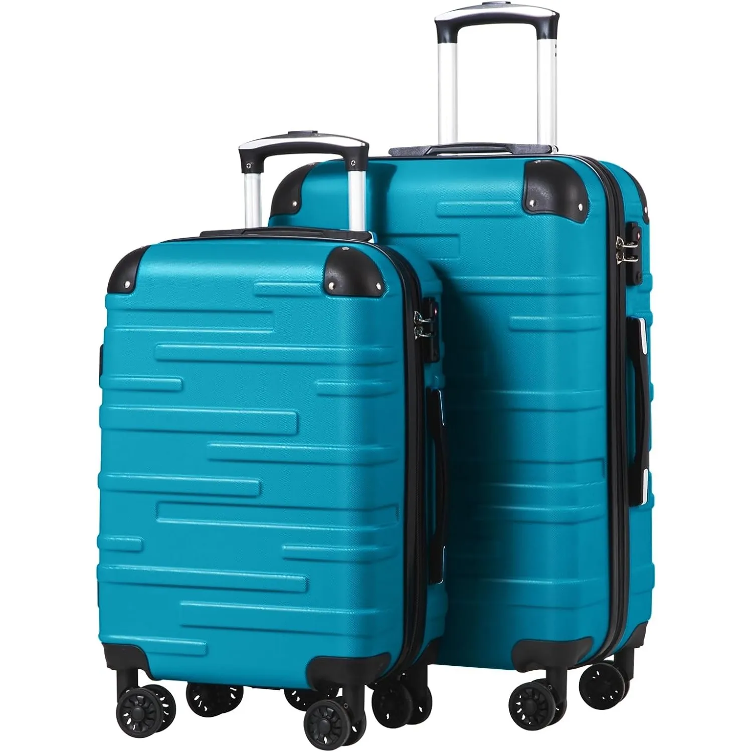 COOLIFE Hartschalen-Koffer Rollkoffer Reisekoffer Vergrößerbares Gepäck (Nur Großer Koffer Erweiterbar) ABS Material mi…