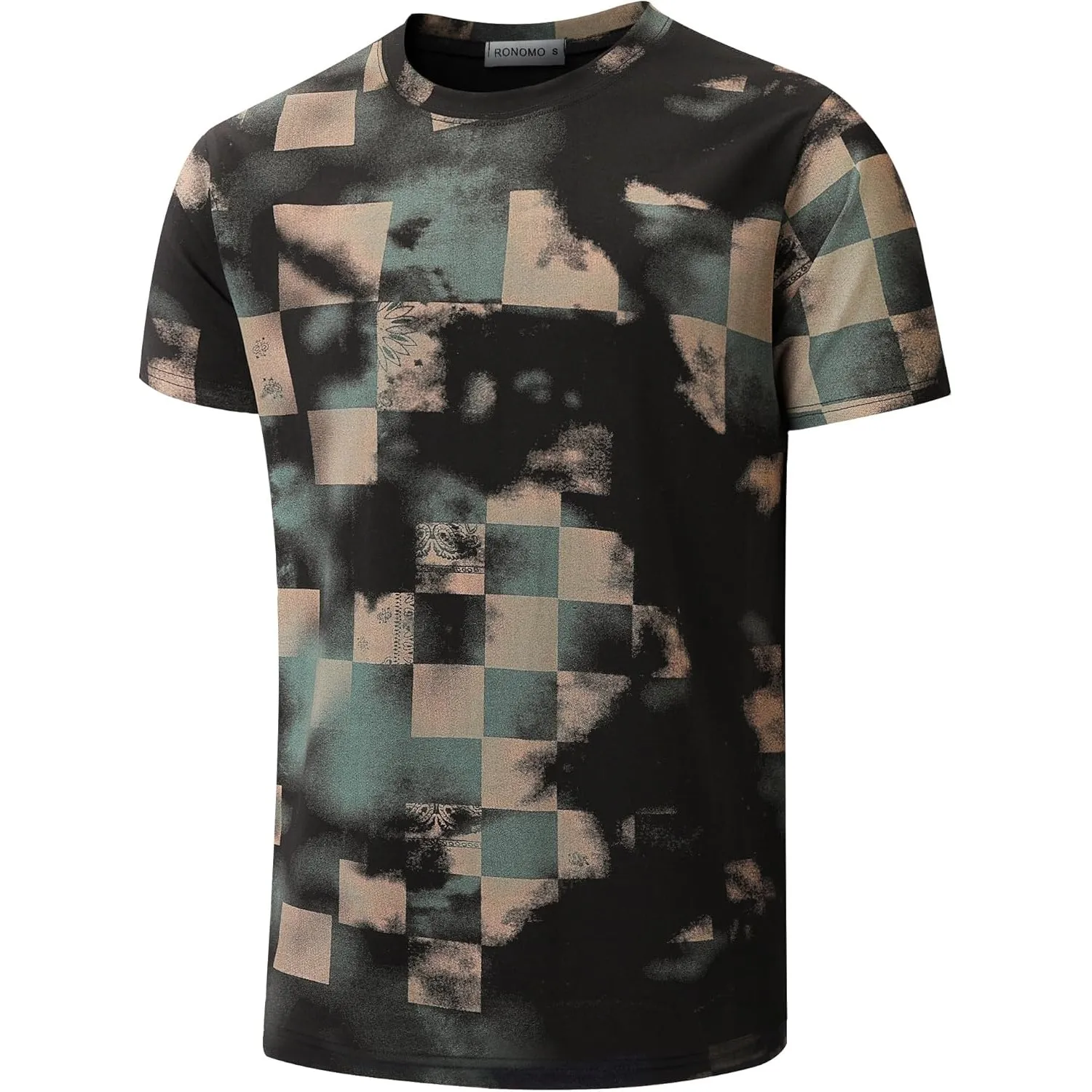 RONOMO Herren T-Shirt 95% Baumwolle 5% Spandex, Mikroelastik, Hautfreundlich