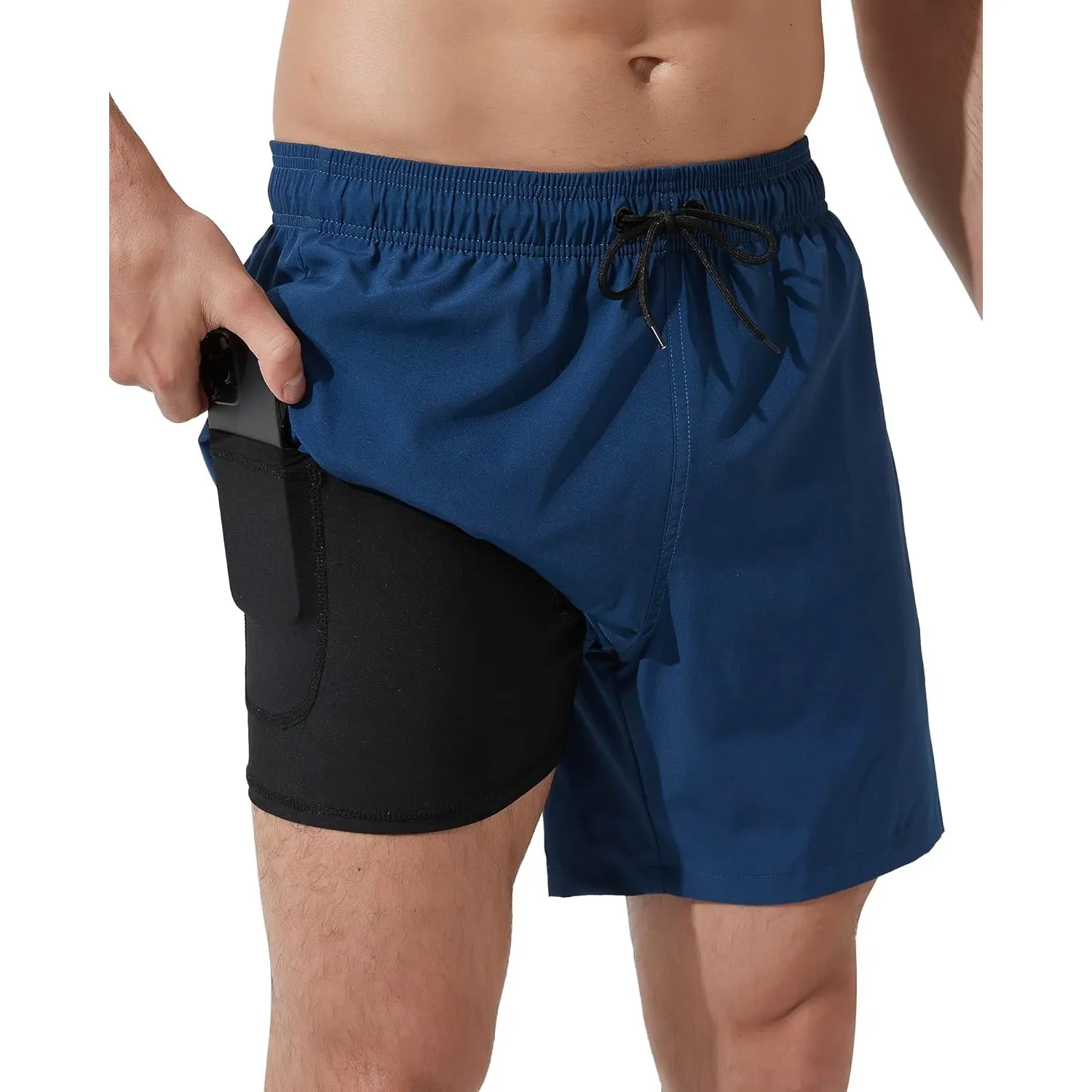 Arcweg Badehose für Herren mit Kompression Liner 2 in 1 Atmungsaktiv Badeshorts Männer Elastisch Trainingsshorts Verste…