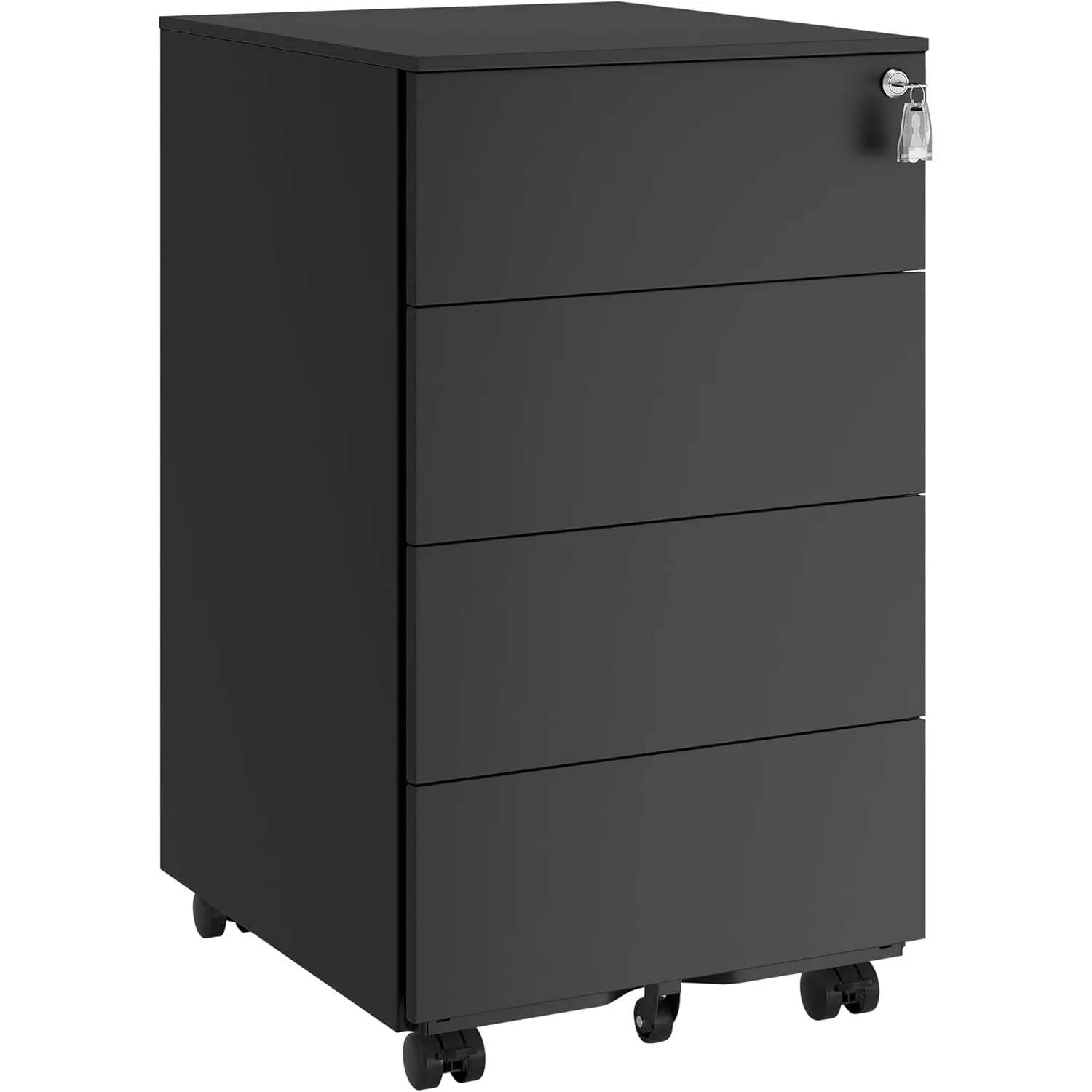SONGMICS Rollcontainer, Metallschrank, 4 Schubladen, abschließbar