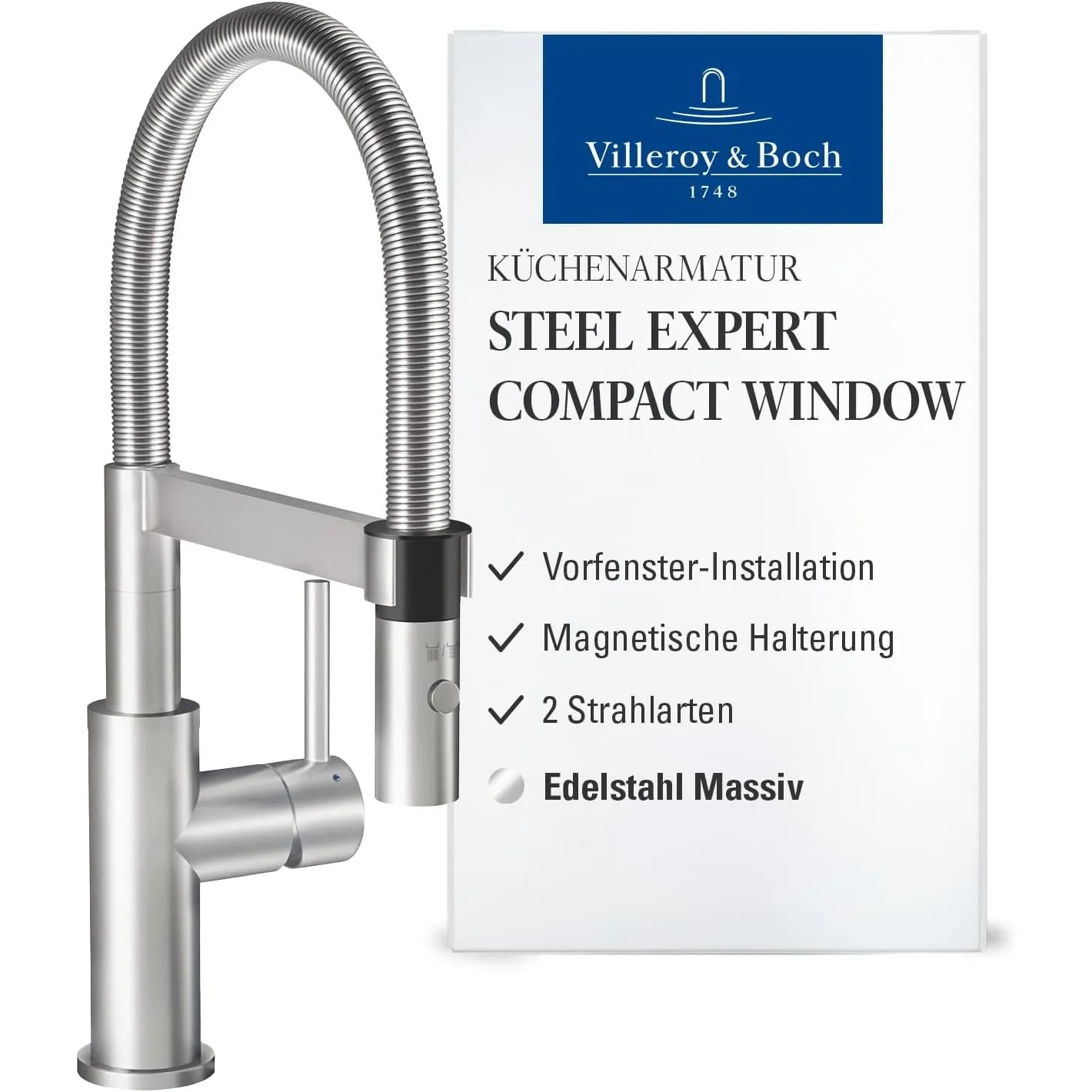 Villeroy & Boch Steel Expert Compact Window, Höhe 147 mm – Edelstahl