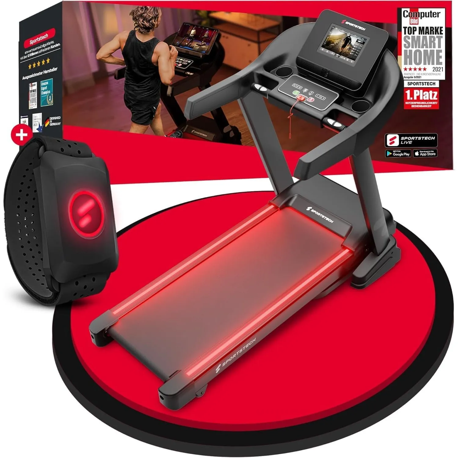 Sportstech, Profi Laufband mit 7 PS Motor, 150 kg belastbar F37s Pro