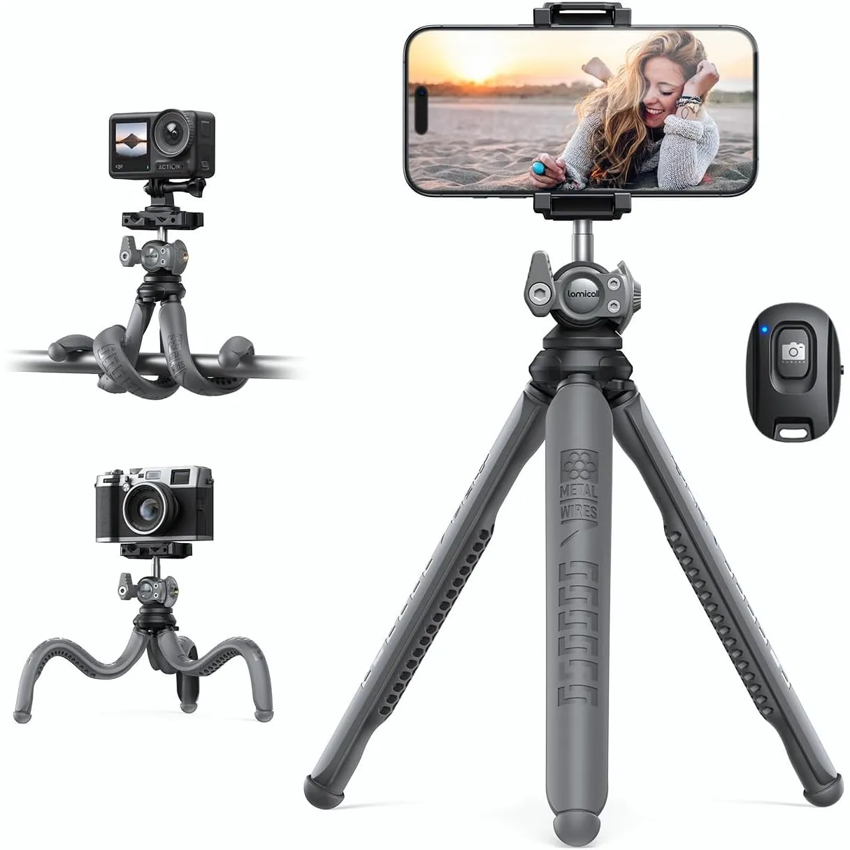 Lamicall Handy Stativ, Mini Stativ für Smartphone Tripod, Handystativhalter