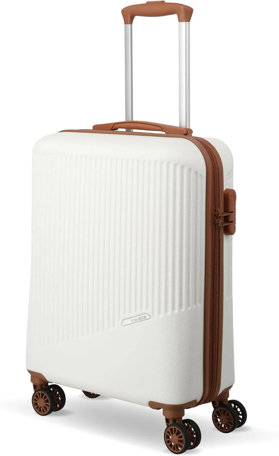 Travelite Handgepäck Trolley klein, Bali, 55x39x20 cm, 2,5 kg, Kratzfeste Hartschale, mit 4 Doppelrollen & Zahlenschlos…