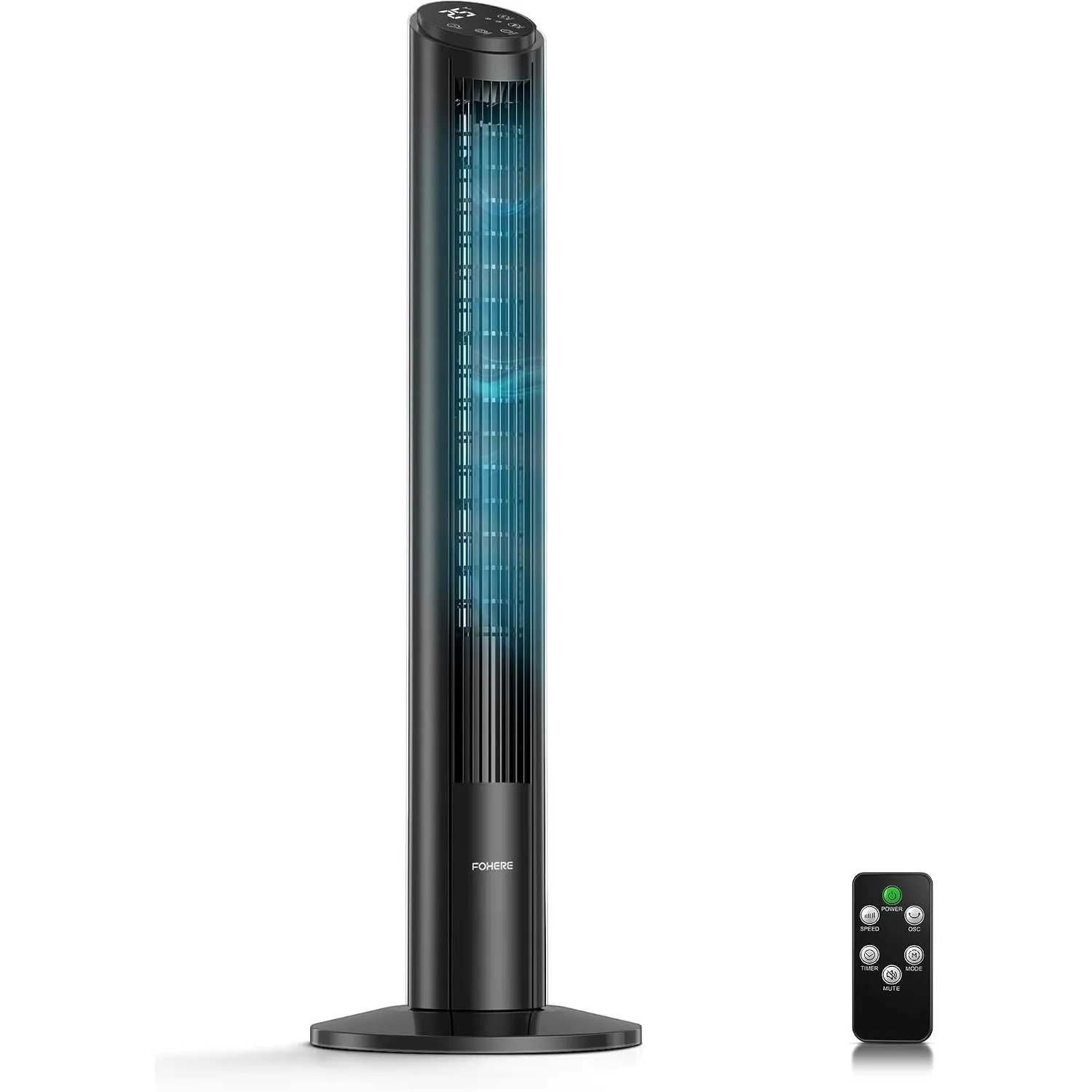 Turmventilator sehr Leise (<32dB) - 102cm Ventilator mit Kühlung - Turmventilator mit Fernbedienung- Simulierte Meeresb…