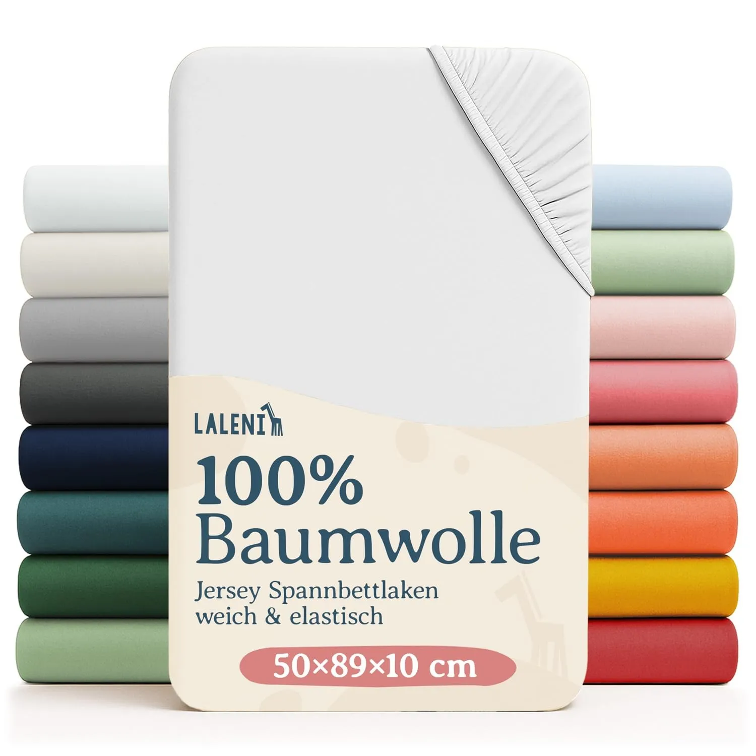 Laleni Jersey Spannbettlaken, 50x89cm, für Baby Beistellbett & Stubenwagen, 100% Baumwolle, Oeko-TEX Zertifiziert, 2er …