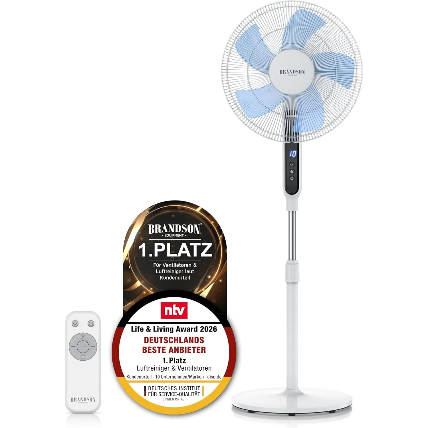 Brandson - DC Standventilator energiesparend ECO - Fernbedienung - Brushless Silent Motor, sehr leise – Preisträger 202…