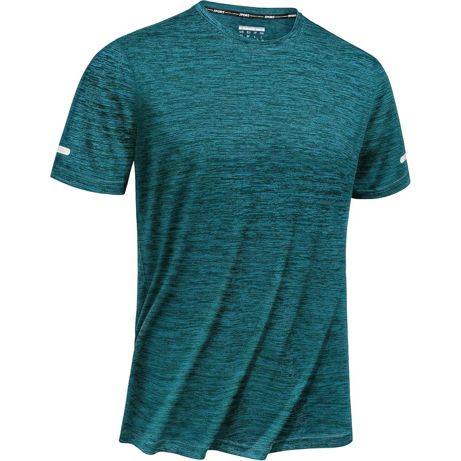 TACVASEN Herren Meliert Sport T-Shirts Kurzarm Schnelltrocknend Laufshirts Funktionsshirts Sportshirt mit Reflektierend…