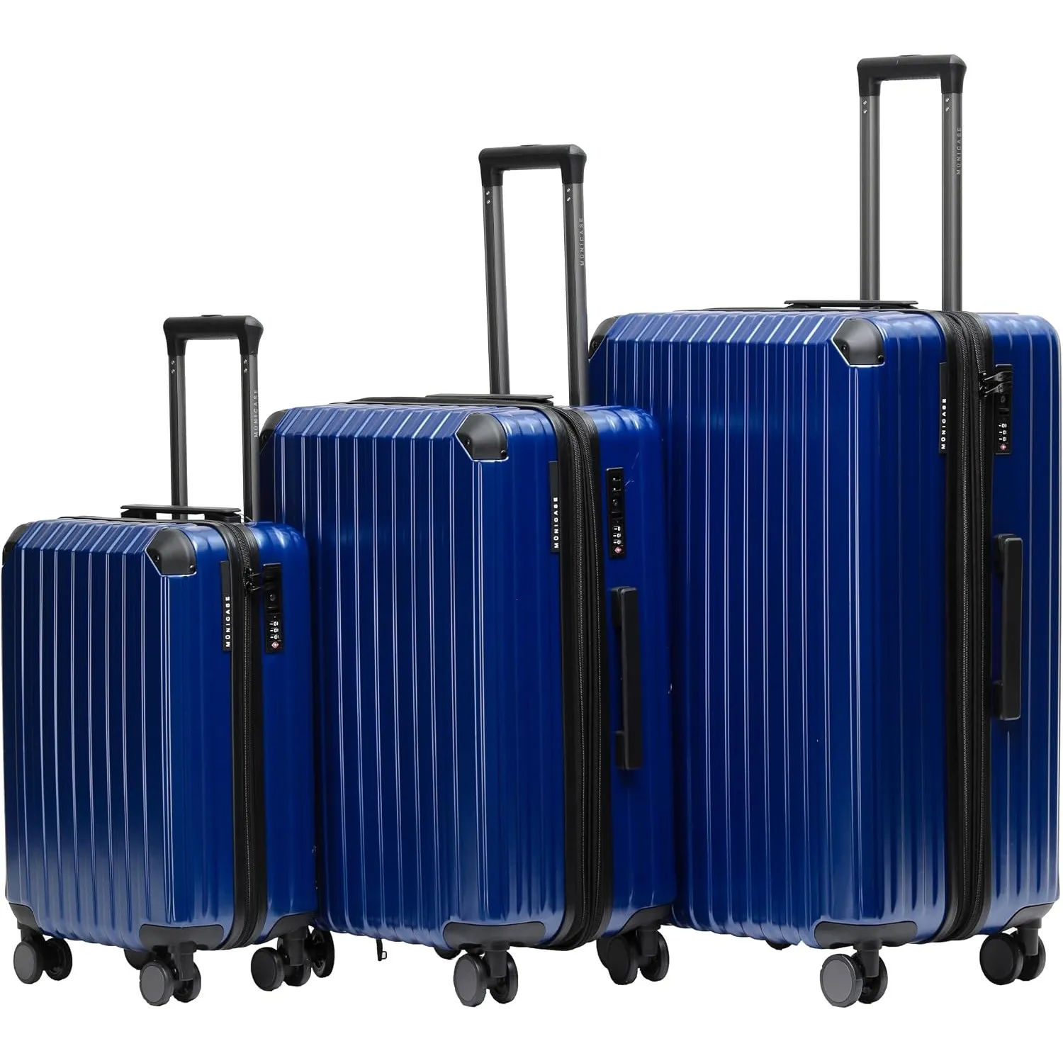 Münicase Kofferset 3 TLG., TSA, Hartschalenkoffer, Diamondblau