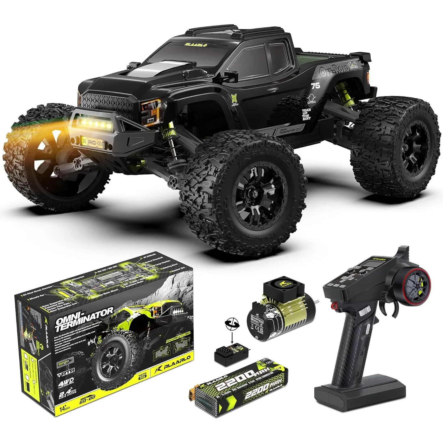 RIAARIO RC Cars Mini 1:10 Brushless RC Car for Adults Max 50 km/h All Terrain Hobby Trucks Electric Off-Road Monster 4W…