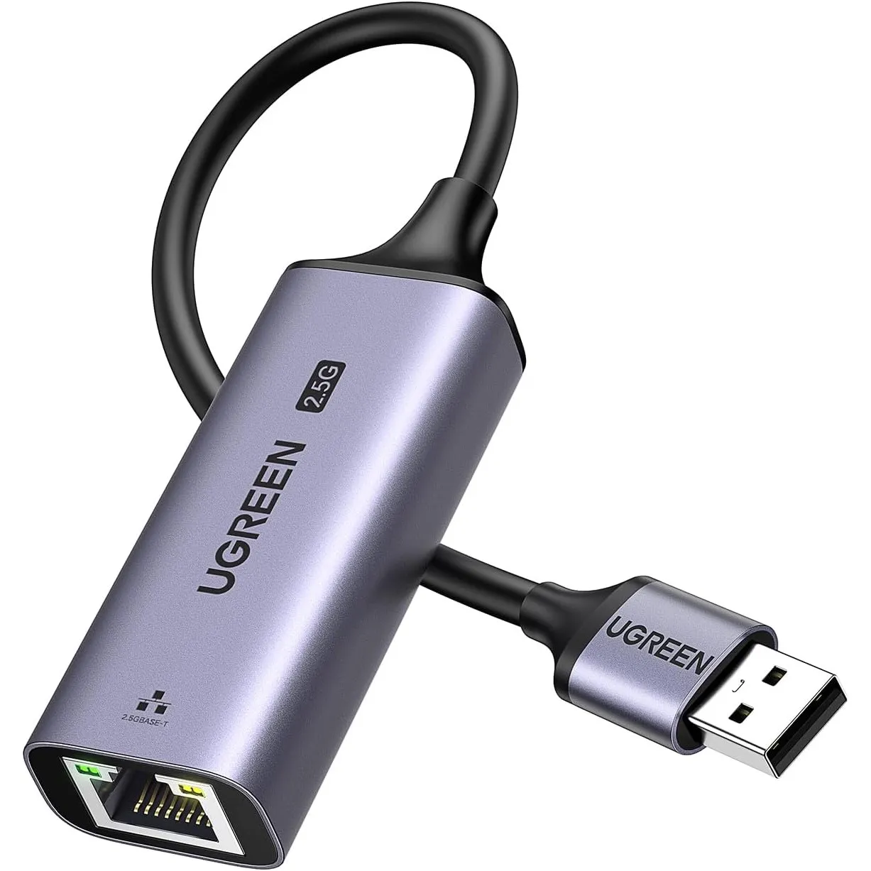 UGREEN USB 2.5G LAN Adapter Ethernet Adapter USB 3.0 auf RJ45 2500Mbps Gigabit Netzwerkadapter auf Aluminium kompatibel…