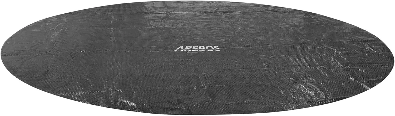 Arebos Pool Solar Tarpaulin Round Diameter 4.57 m Black Solar Tarpaulin Thickness 120 µm Solar Foil Can Be Cut to Size …