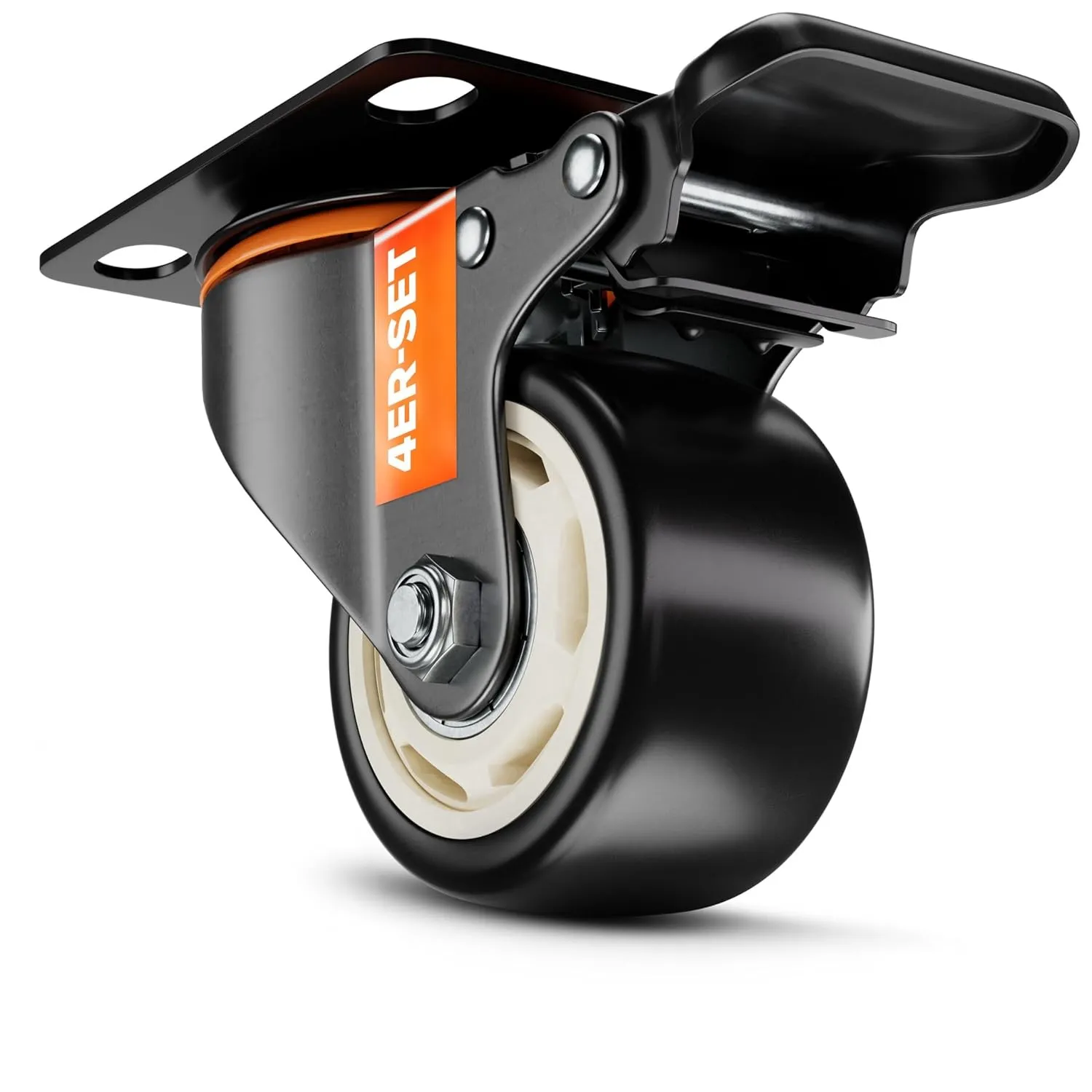 PEARWAY™ Schwerlastrollen 75mm - bis 500kg mit 4x Bremse - extra leise & langlebig - Möbelrollen mit Bremse - Rollen fü…