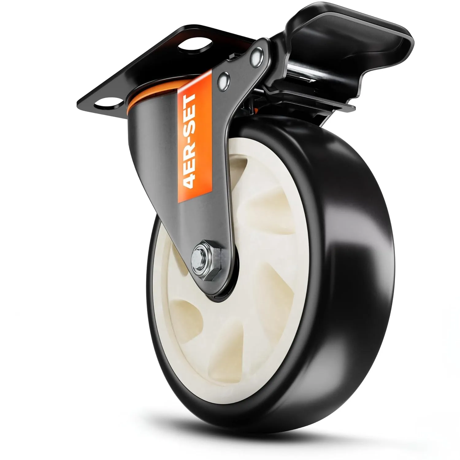 PEARWAY™ Schwerlastrollen 125mm - bis 680kg mit 4x Bremse - extra leise & langlebig - Möbelrollen mit Bremse - Rollen f…
