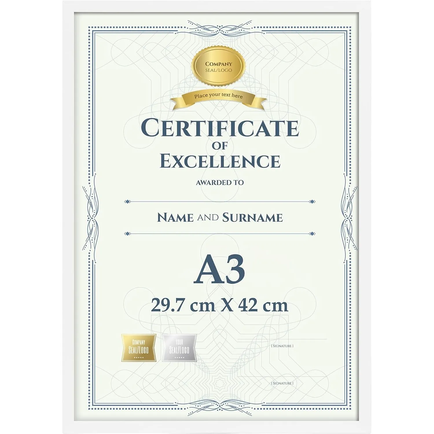 Giftgarden Bilderrahmen A3 Weiß, Einzel Rahmen für 30x42 cm