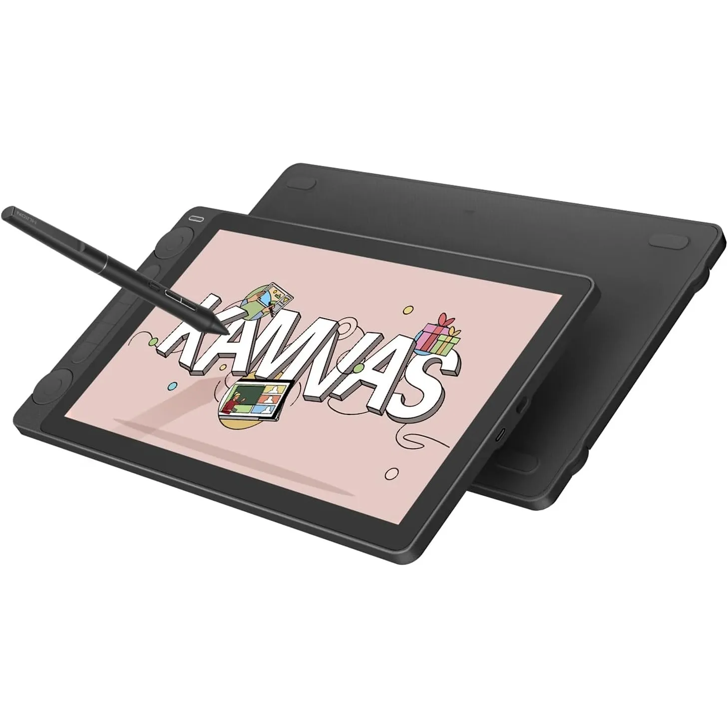 HUION Kamvas 13 Gen 3 Grafiktablett mit Display, PenTech 4.0 | 13,3 Zoll Canvas Glas, 99% sRGB, 16384 Druckstufen, Zwei…