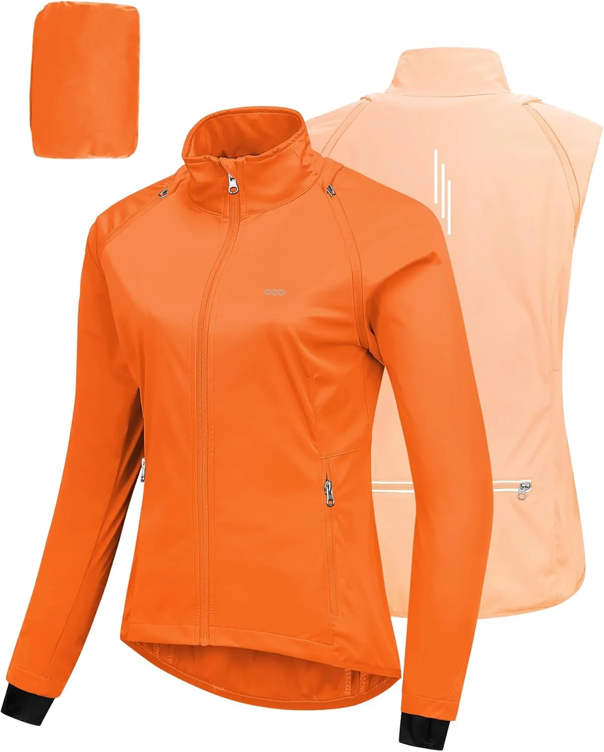 33,000ft Fahrradjacke Damen Wasserdicht Atmungsaktiv Sommer UV-Schutz Leicht Fahrradweste mit Abnehmbaren Ärmeln Fahrra…