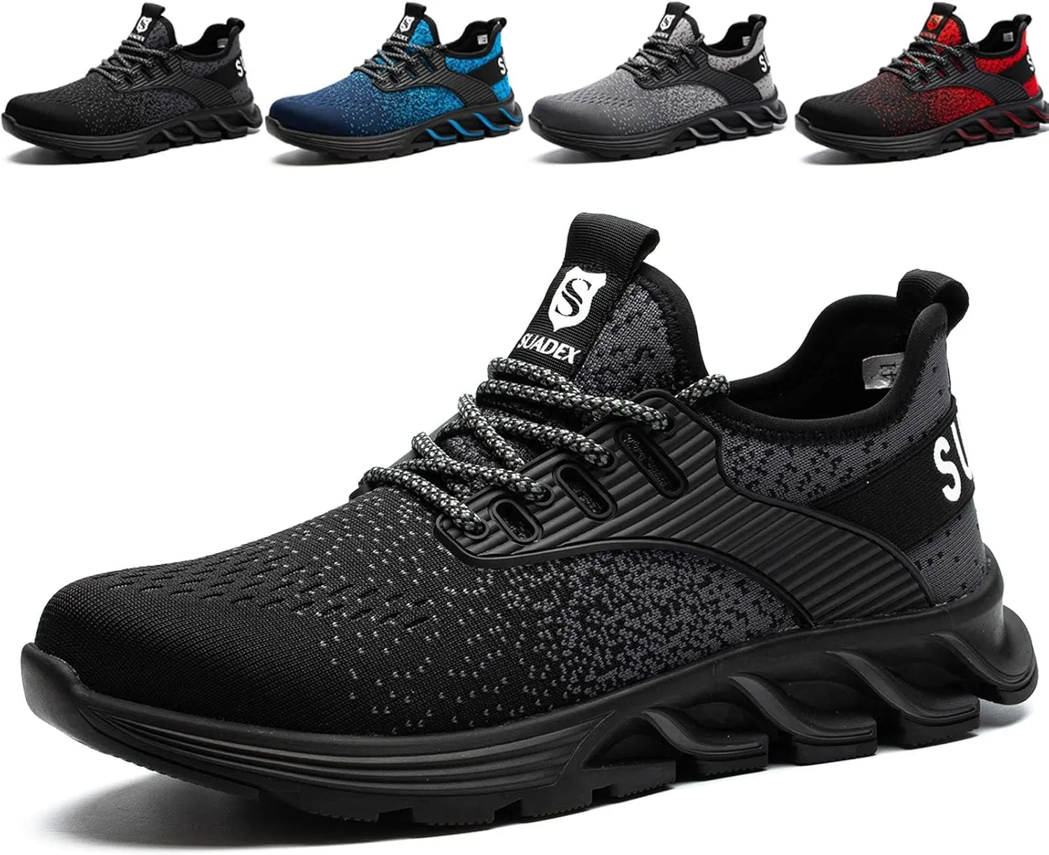 SUADEX Sicherheitsschuhe Arbeitsschuhe Herren Damen Leicht Stahlkappenschuhe Atmungsaktiv mit Stahlkappe 37-48 EU