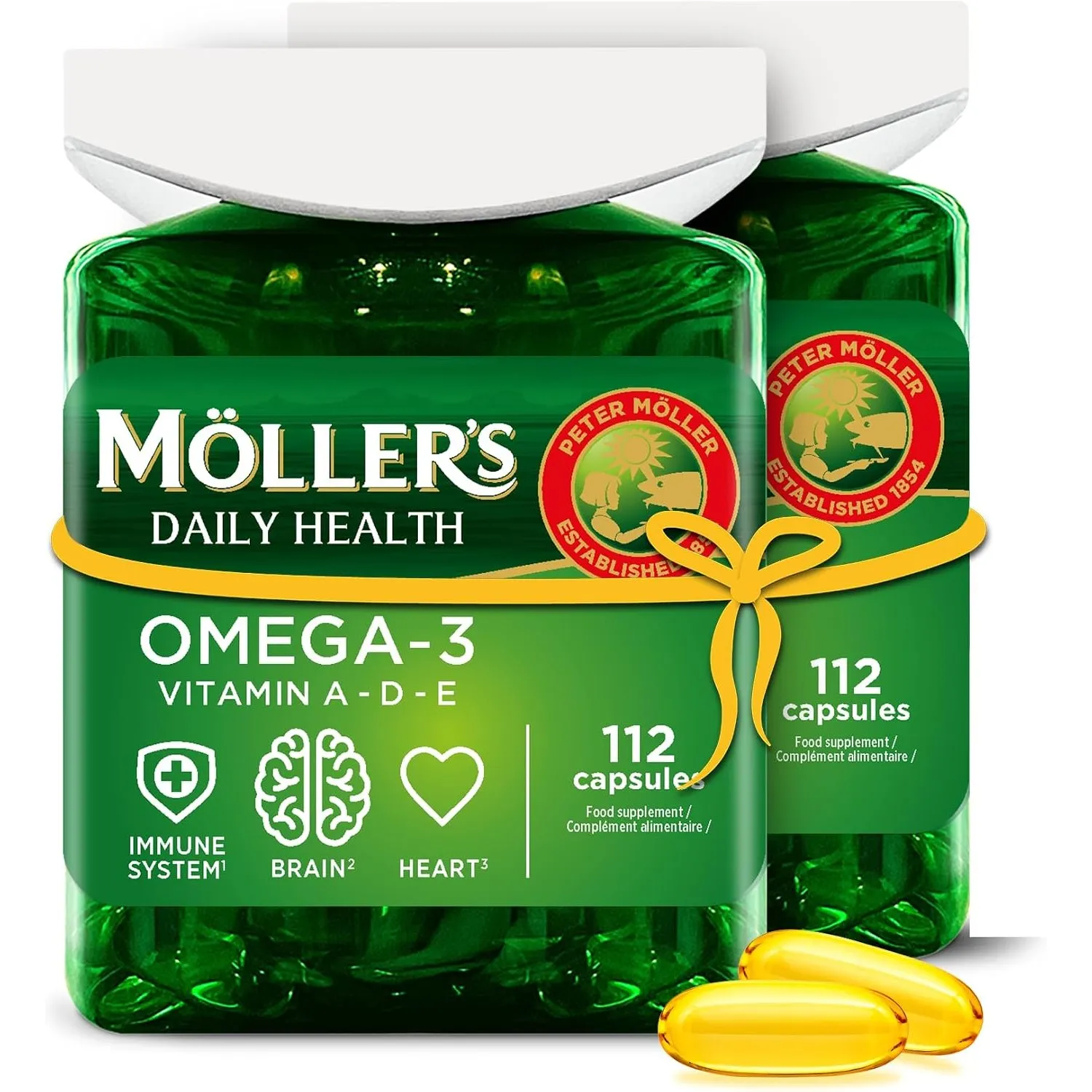 Moller’s ® | Omega 3 Kapseln | Fischöl | Skandinavische Omega-3 Nahrungsergänzungsmittel mit EPA, DHA, Vitamin A, D und…