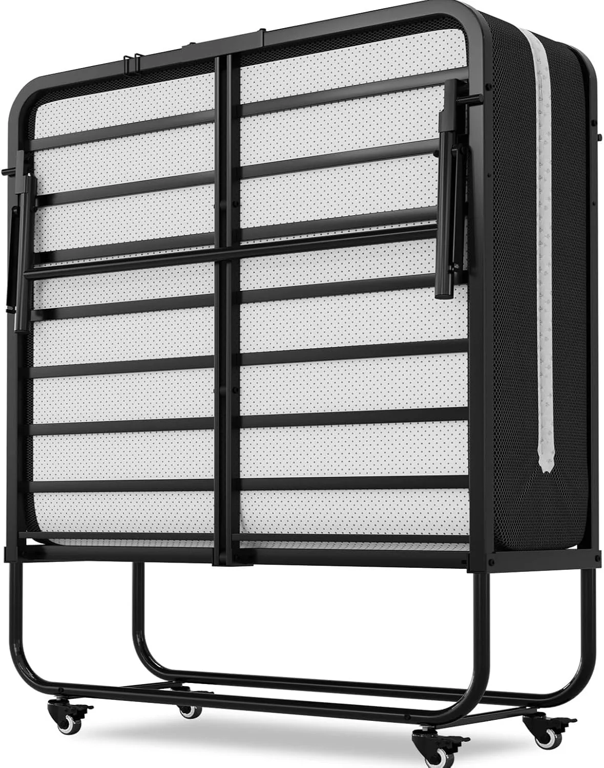 Brinlawb Folding Guest Bed, 90 x 200 cm with 10 cm Thick Foam Mattress, Folding Bed, 90 x 200 cm, Adults, Durable and R…