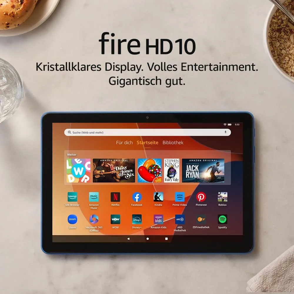 Zertifiziert und generalüberholt Fire HD 10-Tablet 2023, brillantes 10,1-Zoll-Full-HD-Display, Octa-Core-Prozessor, 3 G…