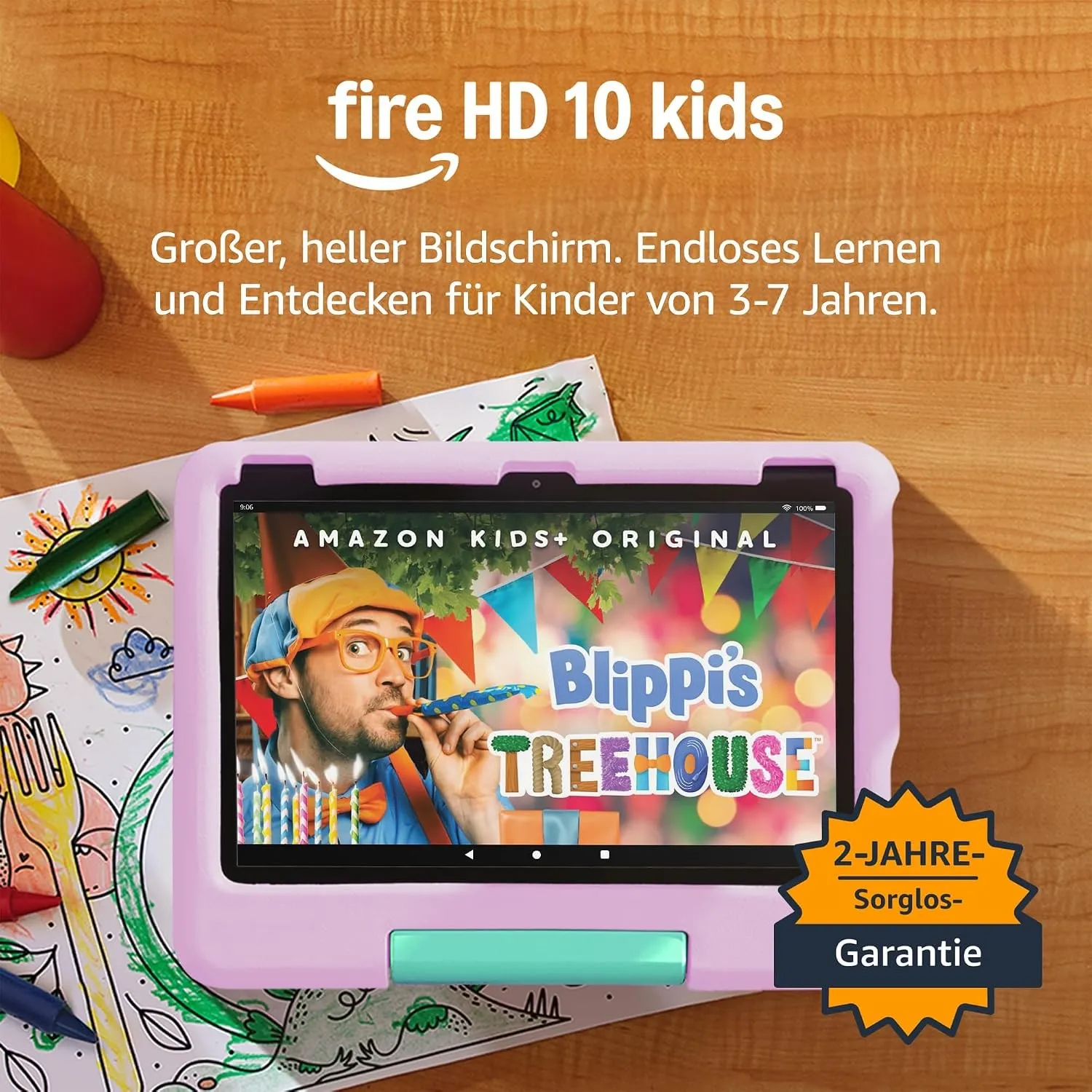 Fire HD 10 Kids-Tablet (Neueste Generation), für Kinder ab dem Vorschulalter | Mit brillantem 10-Zoll-Display, Kindersi…