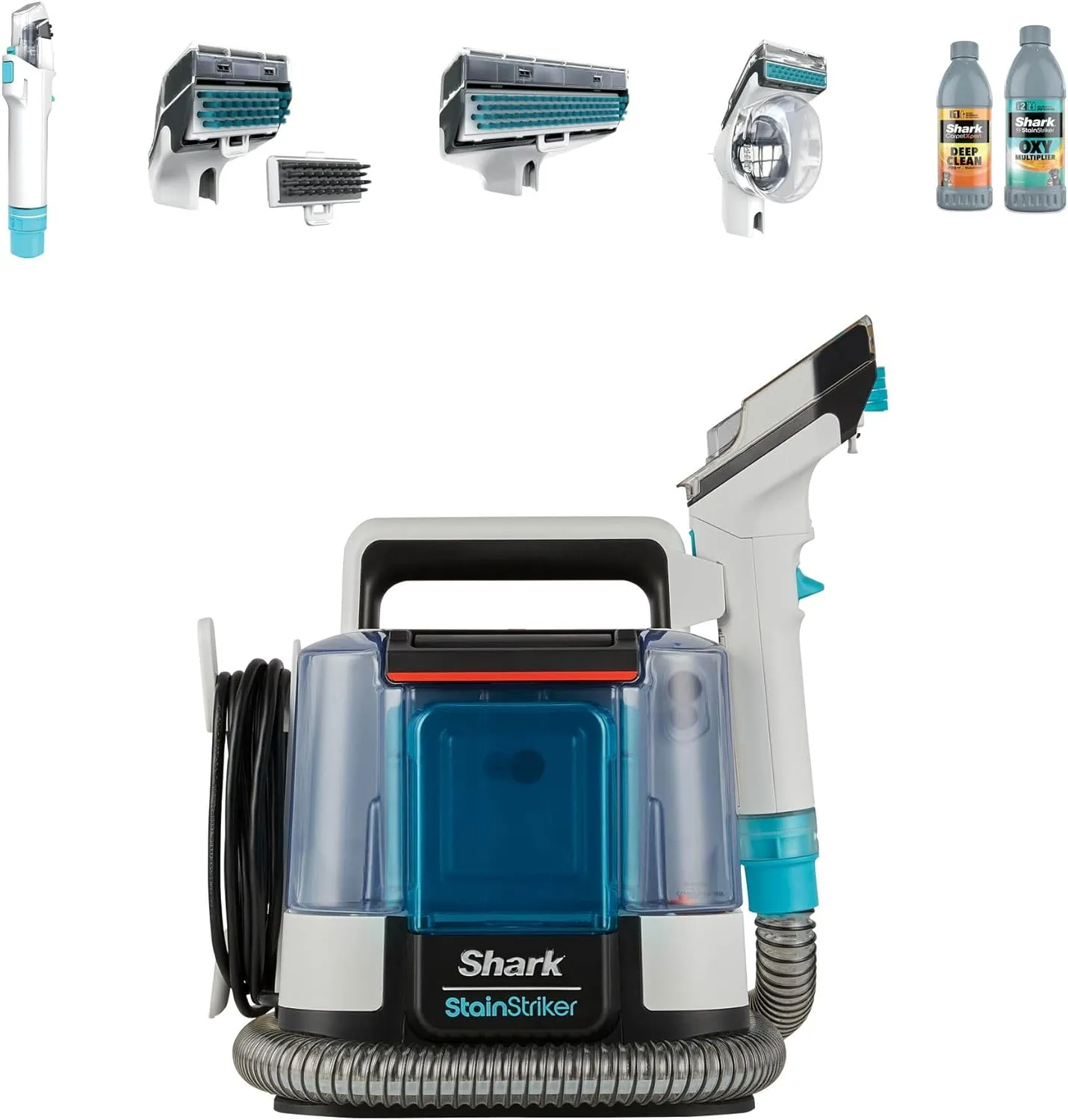Shark StainStriker Stain Cleaner with 5 Attachments, Cleans Carpet and Upholstery Fibres, Against Food Leftovers, Liqui…