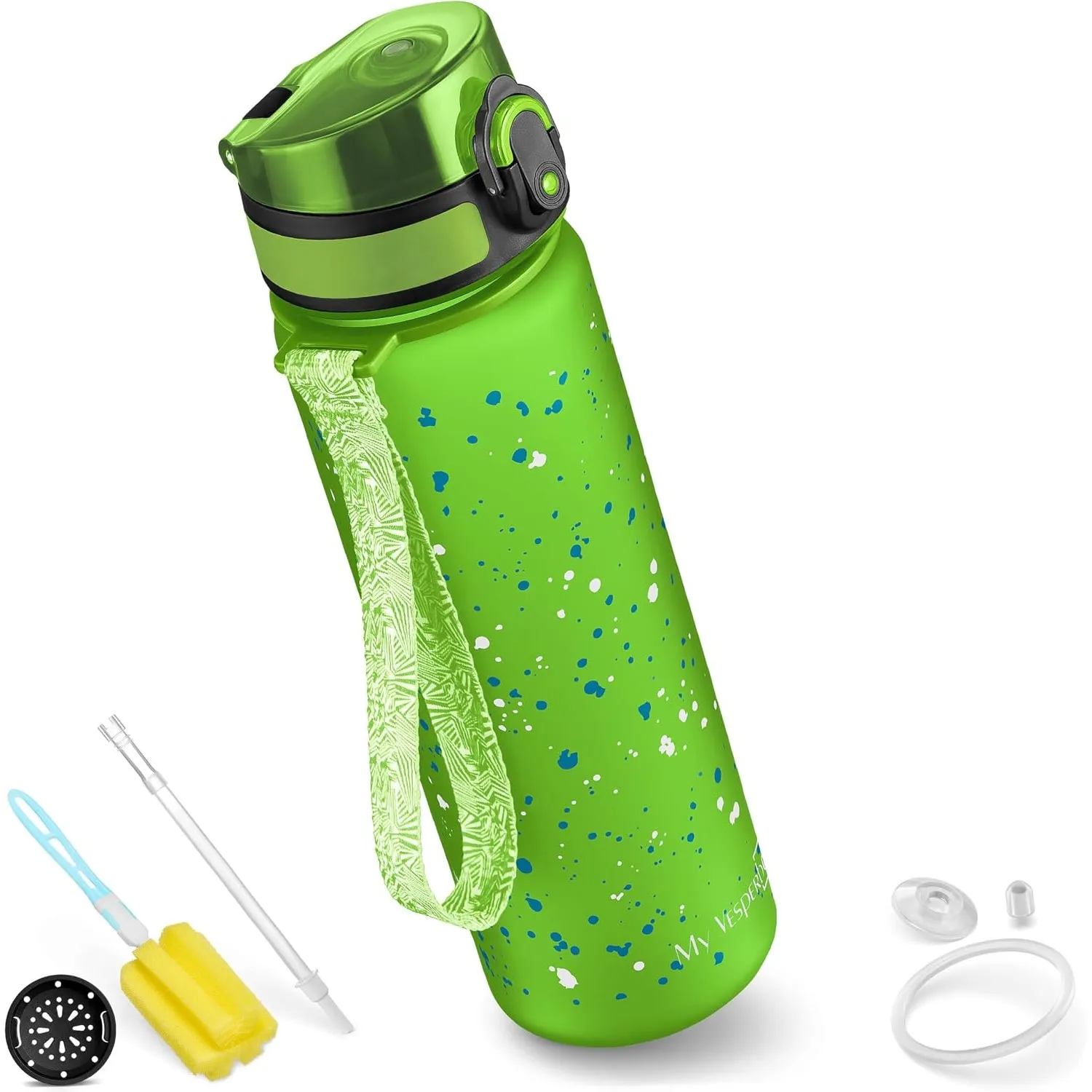 My Vesperbox® Trinkflasche Kinder [500ML] - Wasserflasche Kohlensäure Geeignet & Auslaufsicher - Water Bottle Kids - fü…