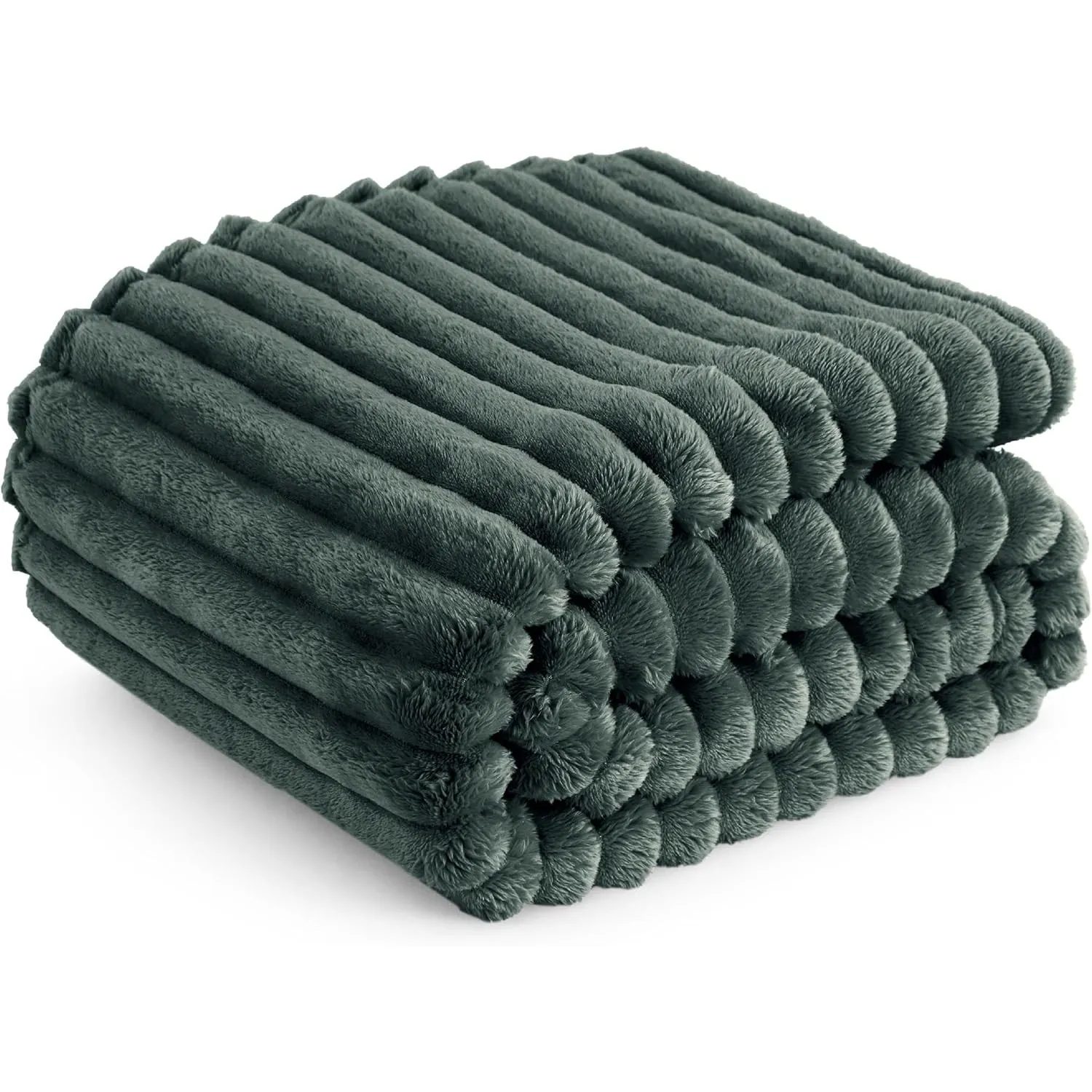 BEDSURE Kuscheldecke 150x200 Zimmer Deko - Tagesdecke, Dunkelgrün
