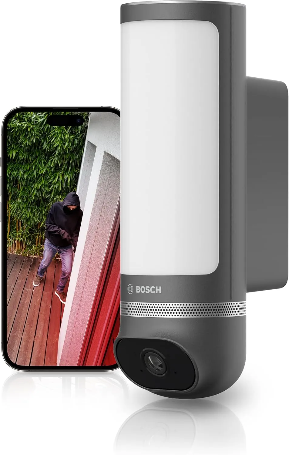 Bosch Smart Home Außenkamera II, Überwachungskamera Außen, 1080p Full-HD Auflösung mit integrierter Alarmsirene und Des…