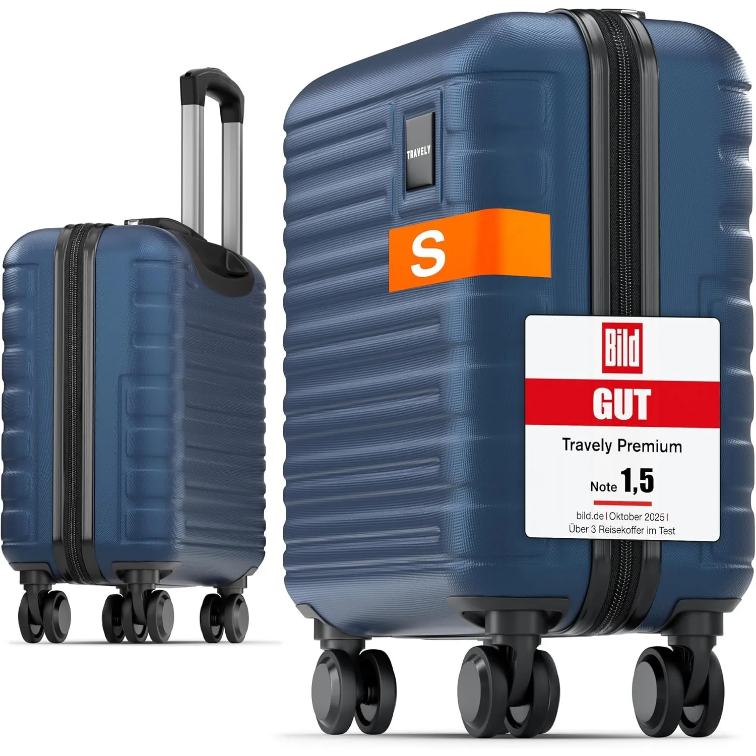Travely Premium Handgepäck Koffer 45x36x20cm - passend für Ryanair, Lufthansa, Eurowings und co. I 32L Handgepäck Koffe…