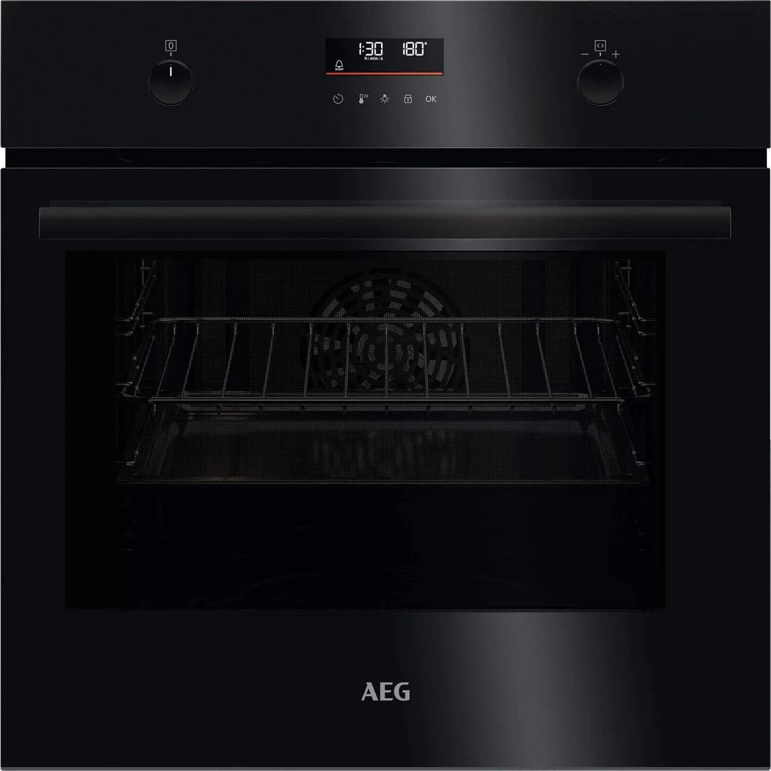AEG 5 Einbaubackofen, Ringheißluft, Pyrolyse-Selbstreinigung, BPE53516AB