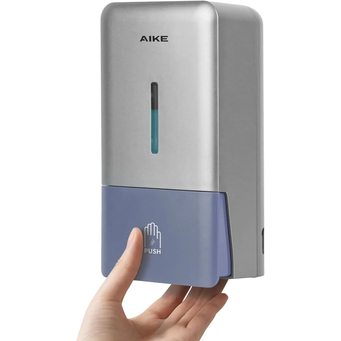AIKE Seifenspender Wandmontage, 800ML bohrfrei für Badezimmer, Silber