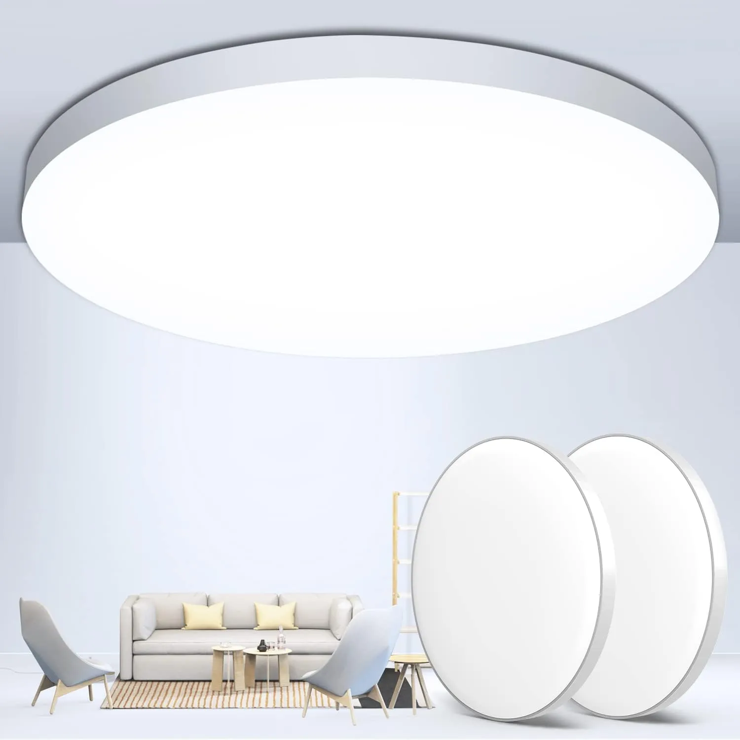 LED Deckenleuchte Deckenlampe Lampe Decke LED [2Stück] Ø28cm 24W,6500K,2000LM,IP44 Wasserfest Rund Modern Schlicht Weiß…