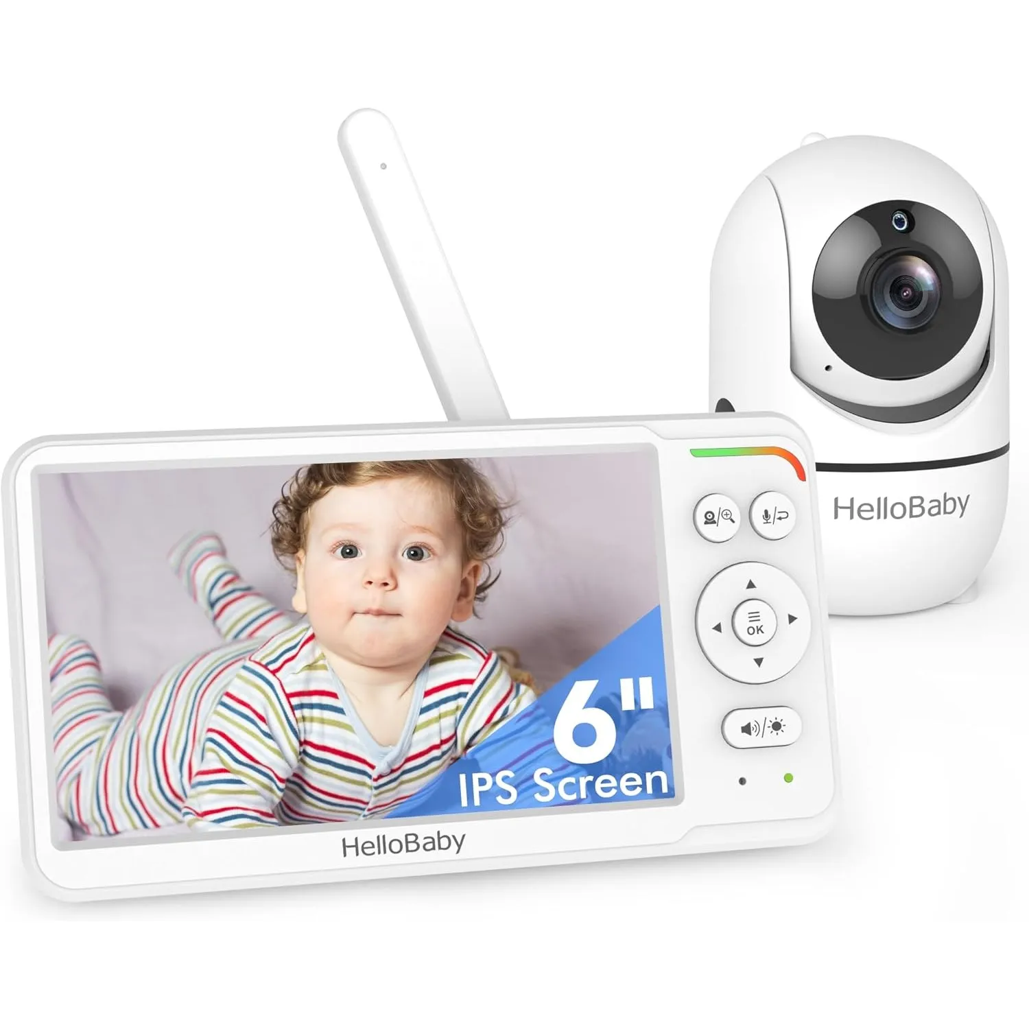 HelloBaby Babyphone mit Kamera, Kein WLAN, 6" IPS, HB6560, 4000 mAh